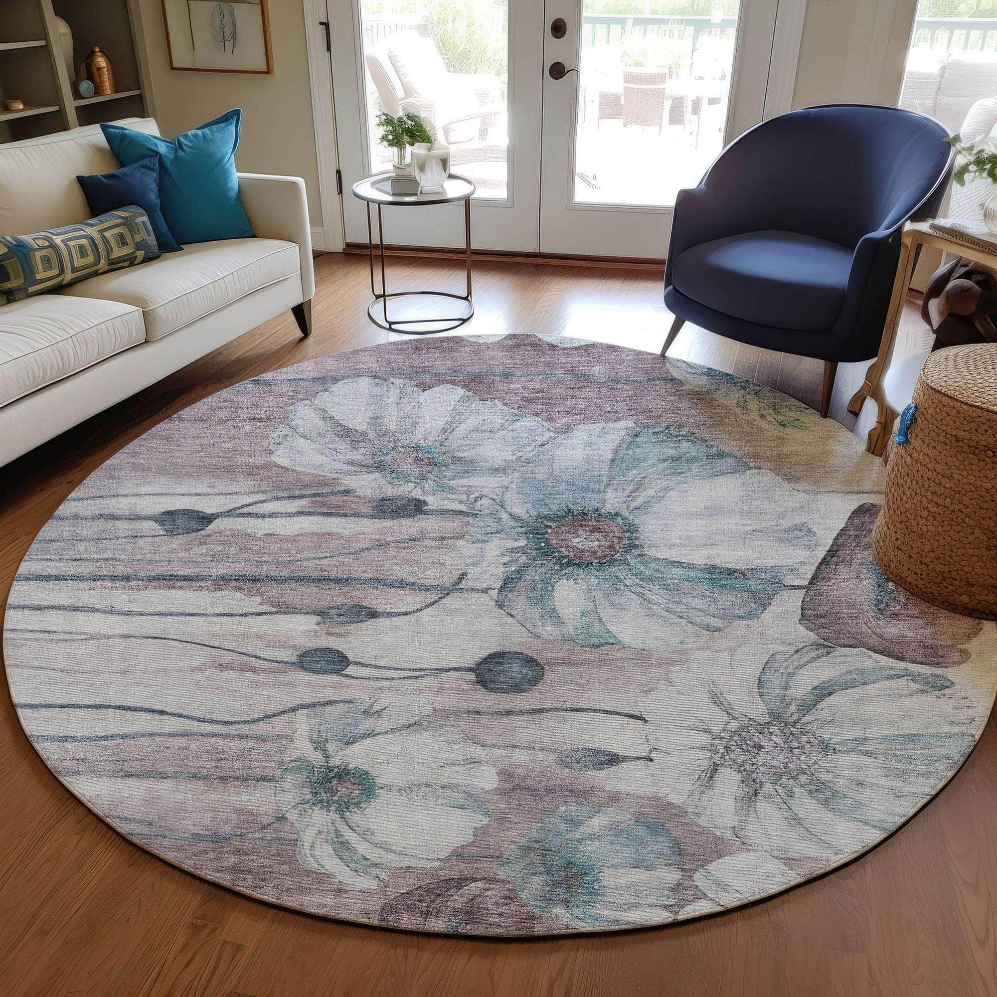 Machine Made ACN712 Teal  Rugs #color_teal 