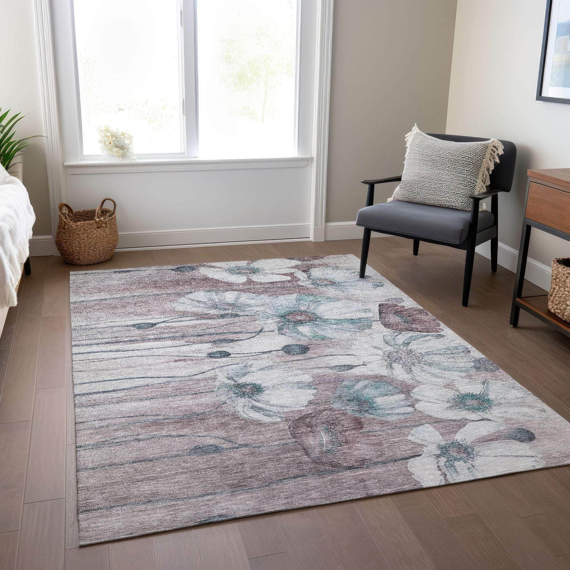 Machine Made ACN712 Teal  Rugs #color_teal 