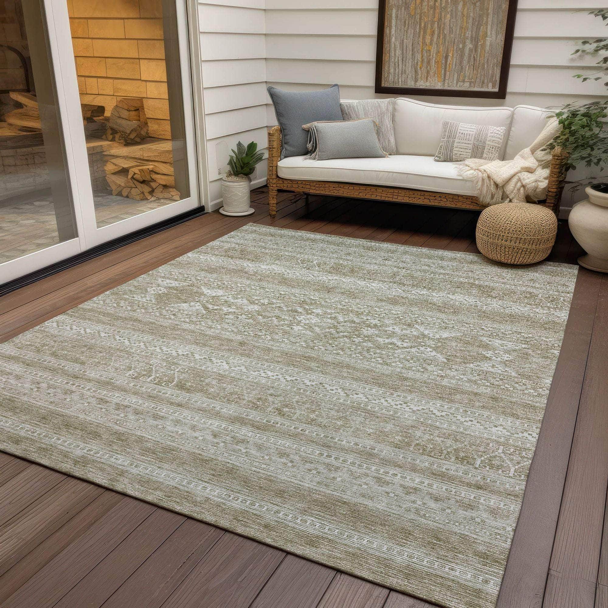 Machine Made ACN714 Khaki Brown Rugs #color_khaki brown