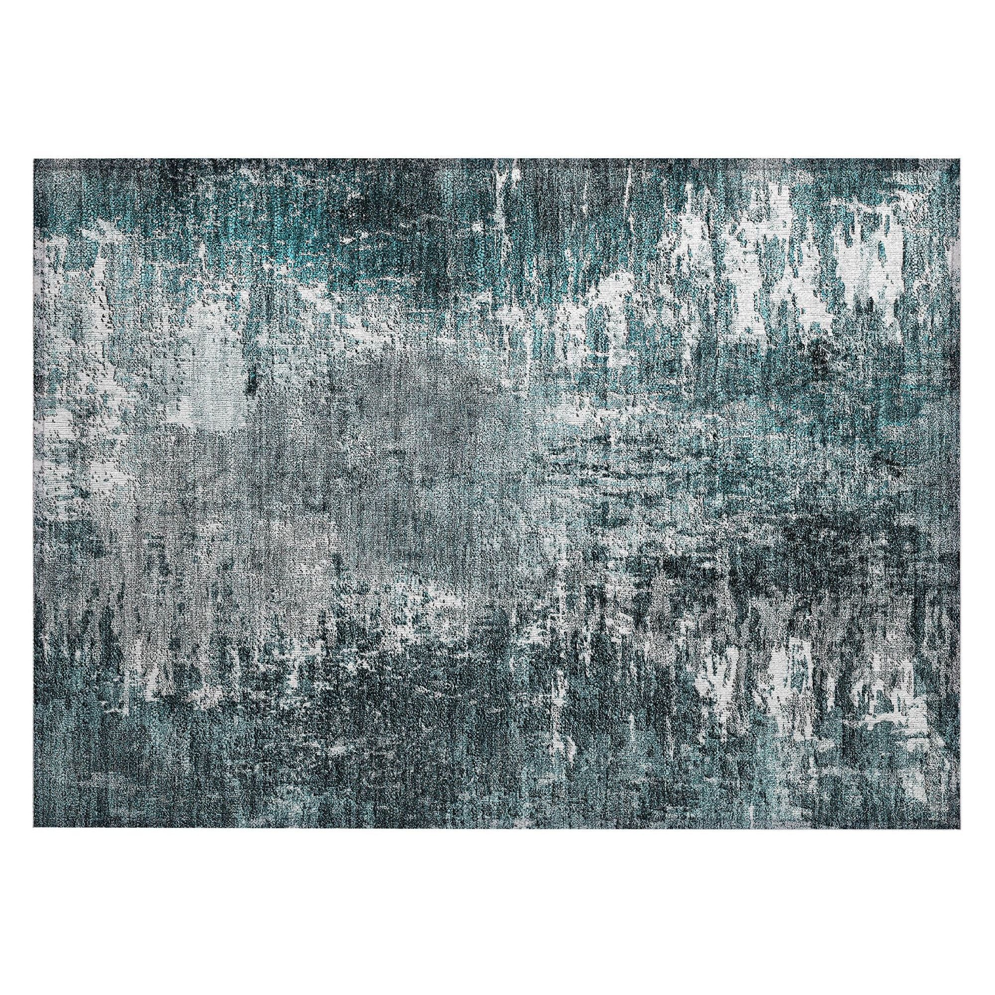 Machine Made ACN718 Teal  Rugs #color_teal 