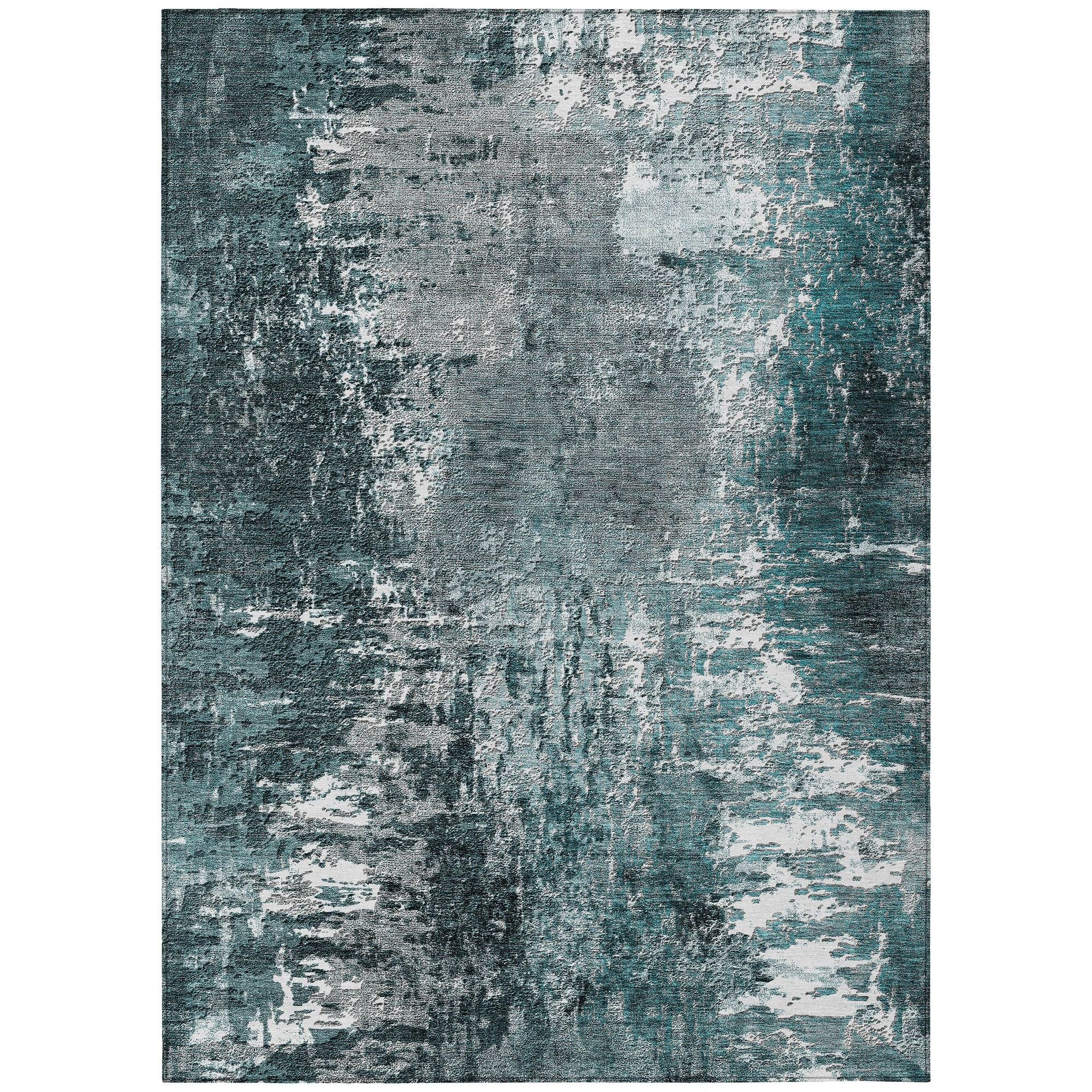 Machine Made ACN718 Teal  Rugs #color_teal 
