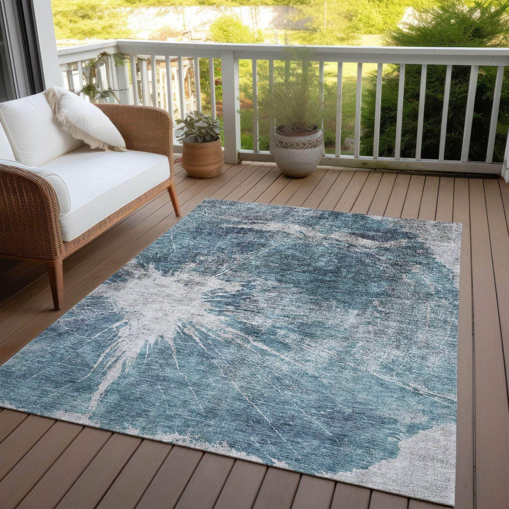 Machine Made ACN719 Teal  Rugs #color_teal 