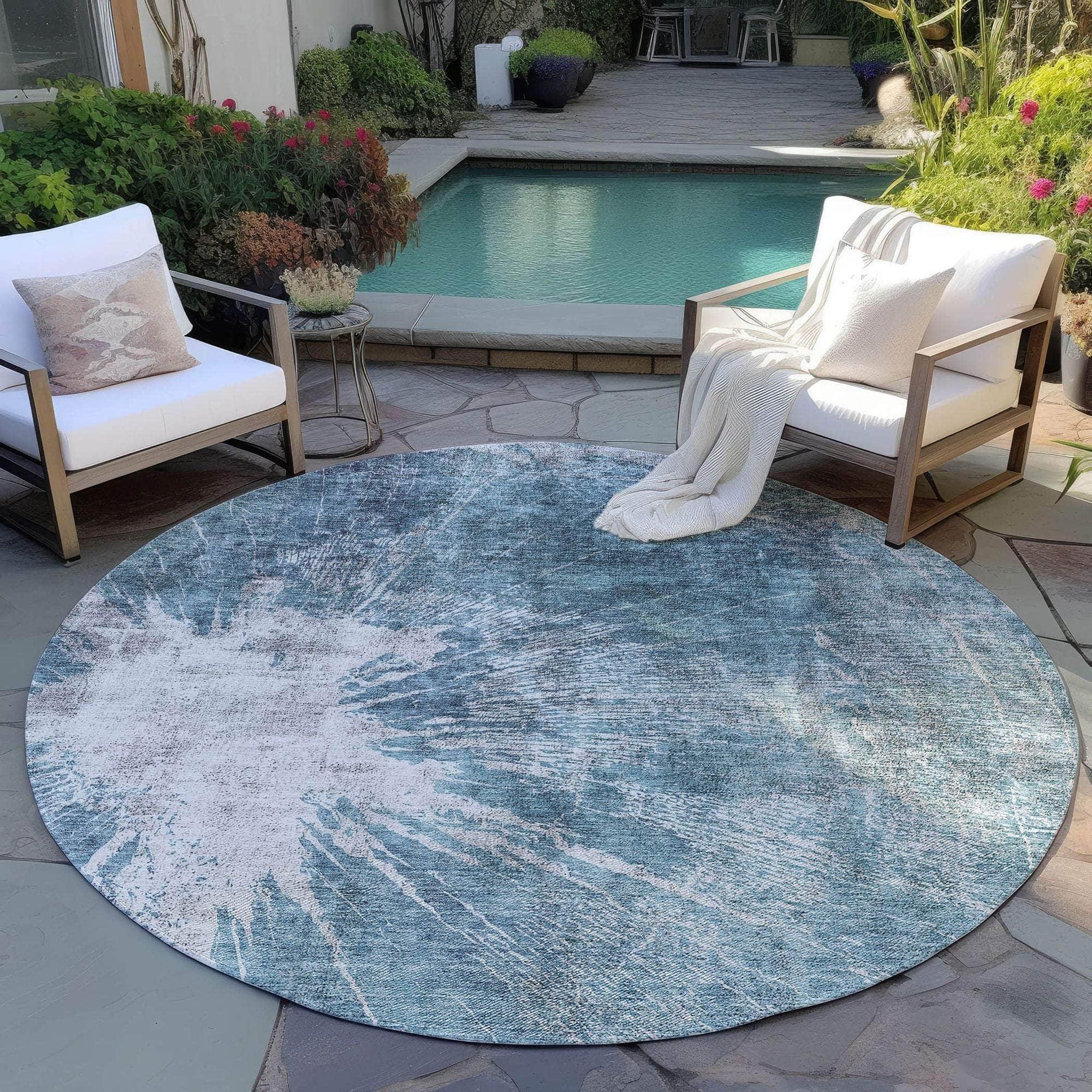 Machine Made ACN719 Teal  Rugs #color_teal 