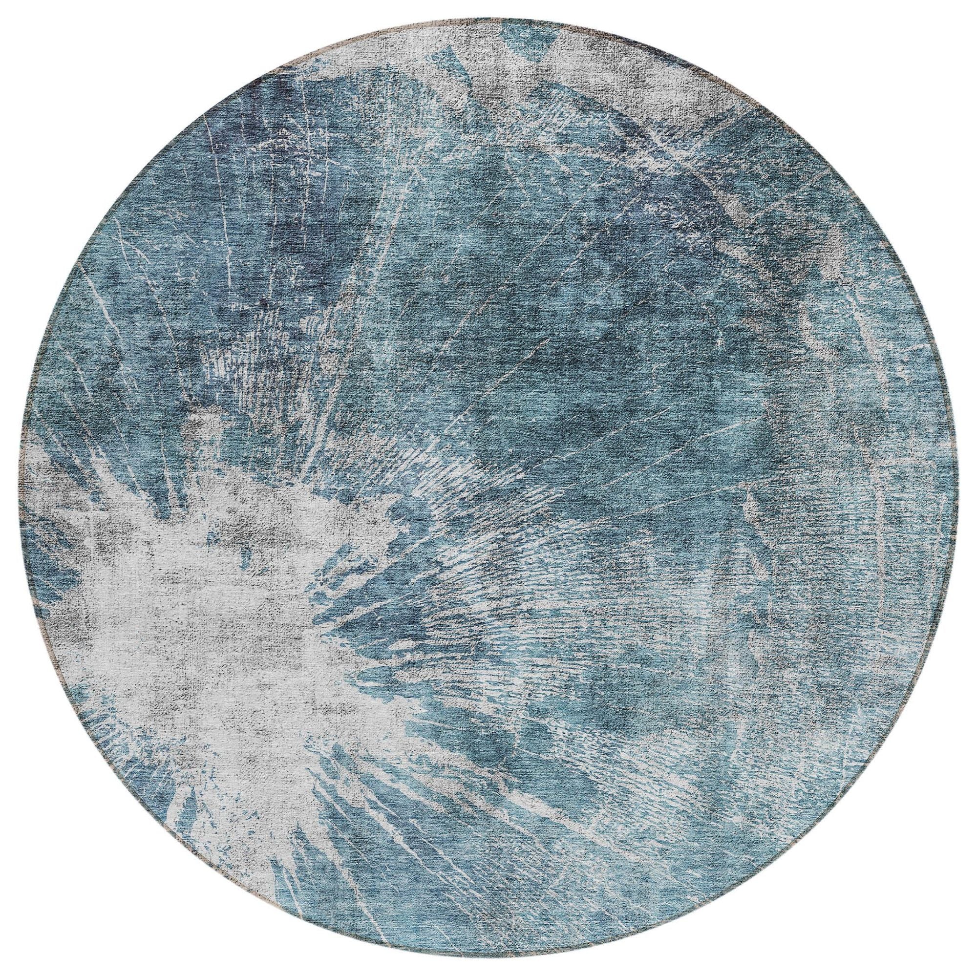 Machine Made ACN719 Teal  Rugs #color_teal 