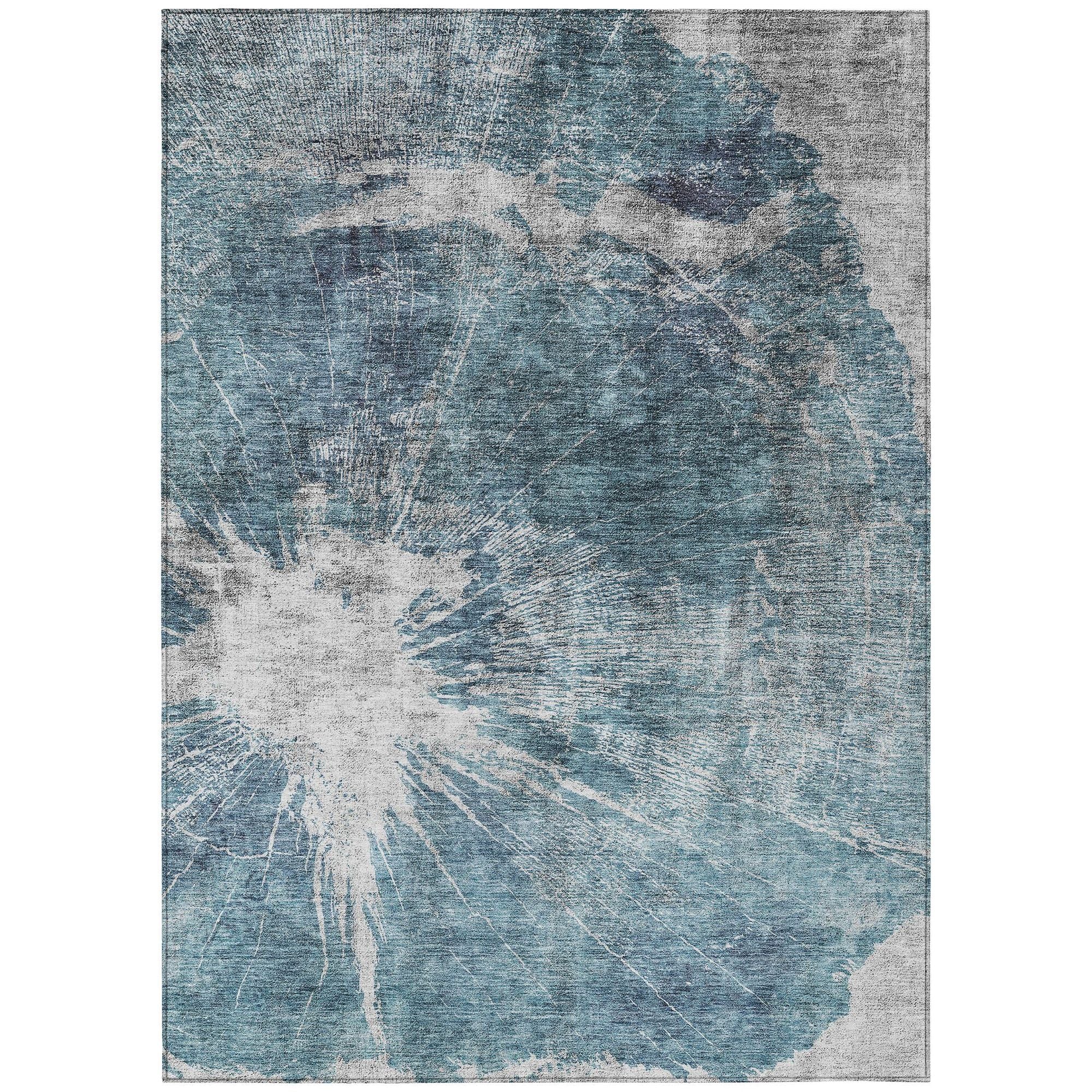 Machine Made ACN719 Teal  Rugs #color_teal 