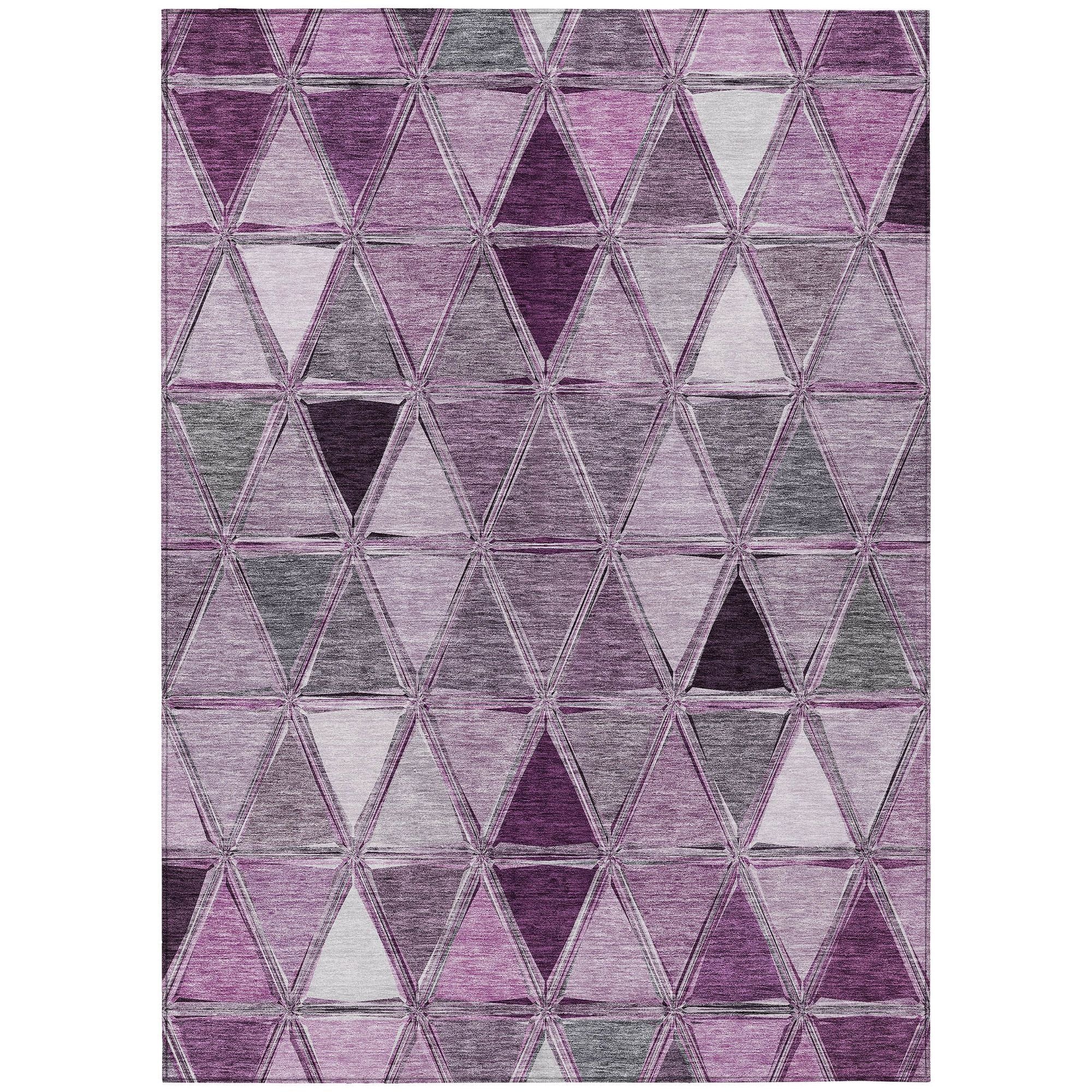 Machine Washable Merlot Red Rug - Indoor / Outdoor - Kids / Pet Friendly Geometric Print Rug