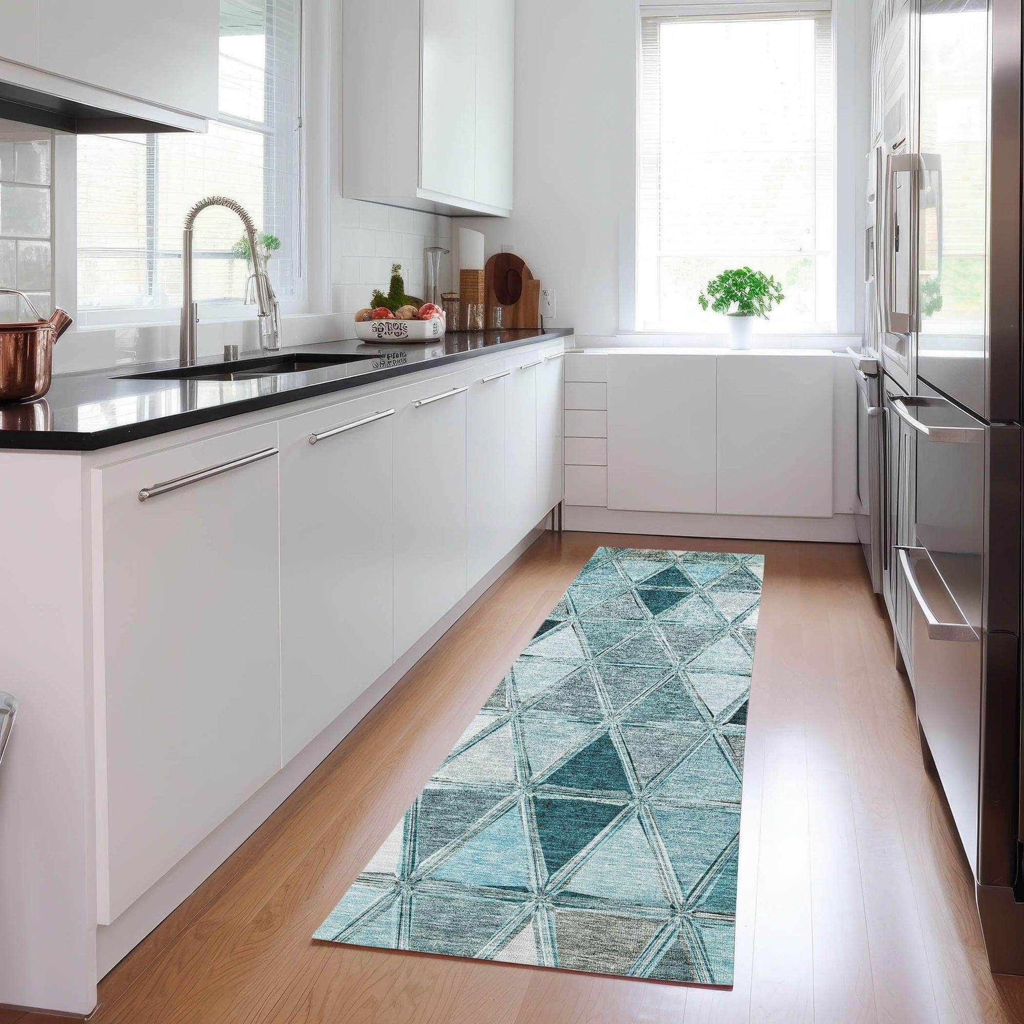 Machine Made ACN722 Teal  Rugs #color_teal 