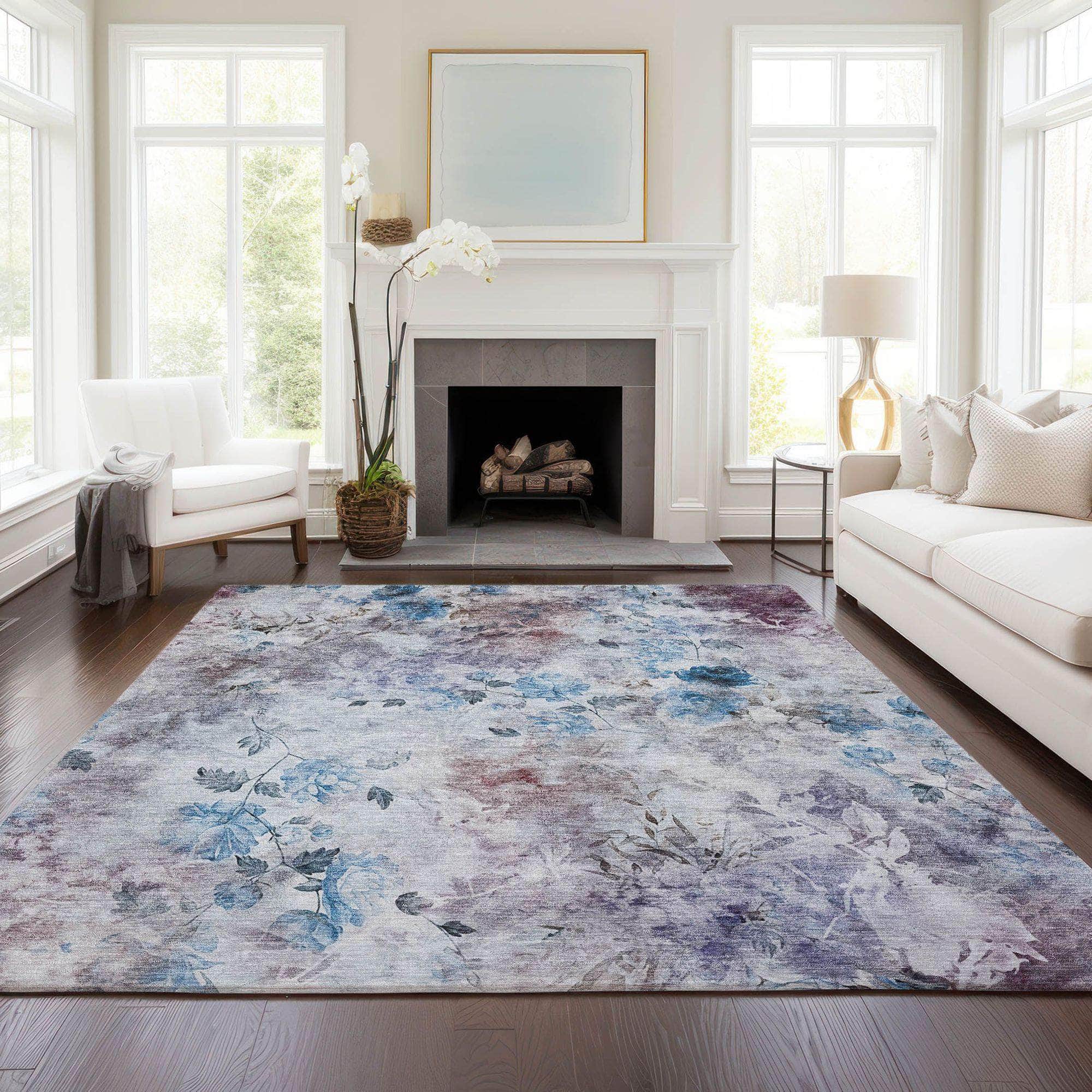 Machine Made ACN724 Blue  Rugs #color_blue 