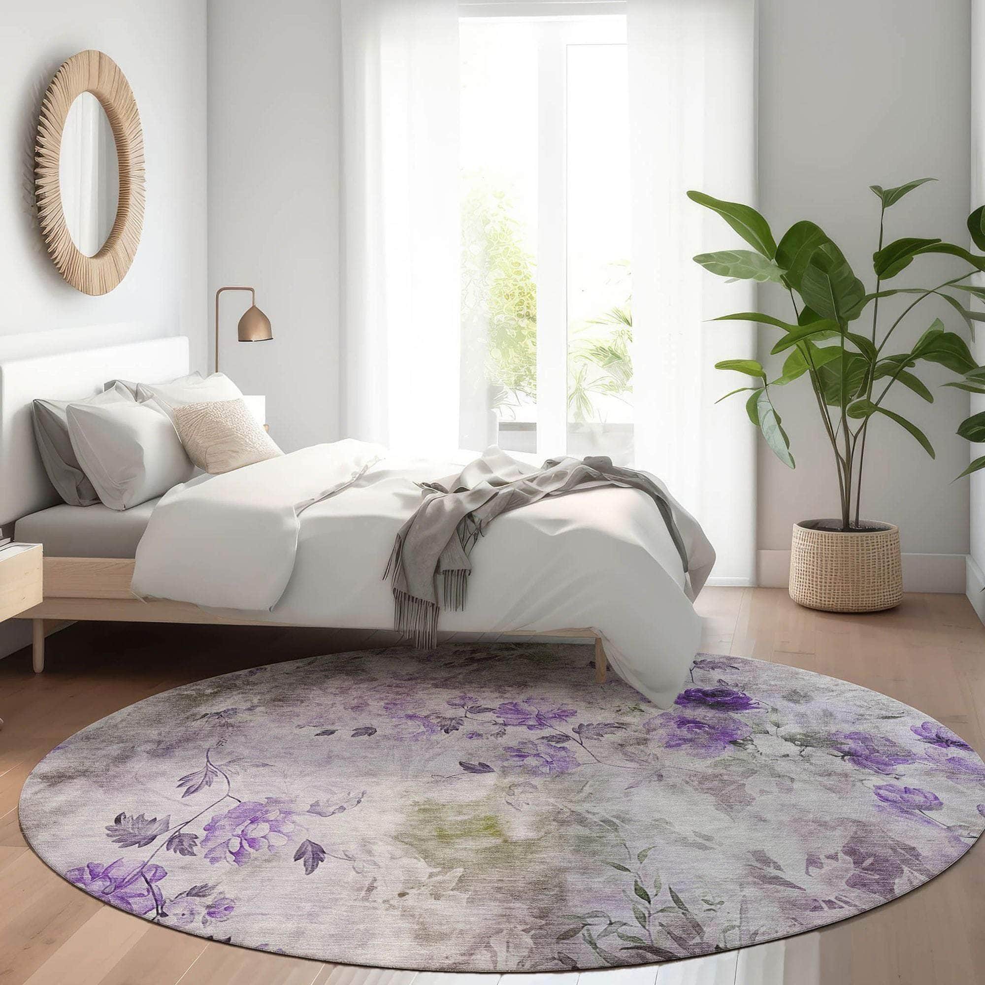 Machine Made ACN724 Purple  Rugs #color_purple 