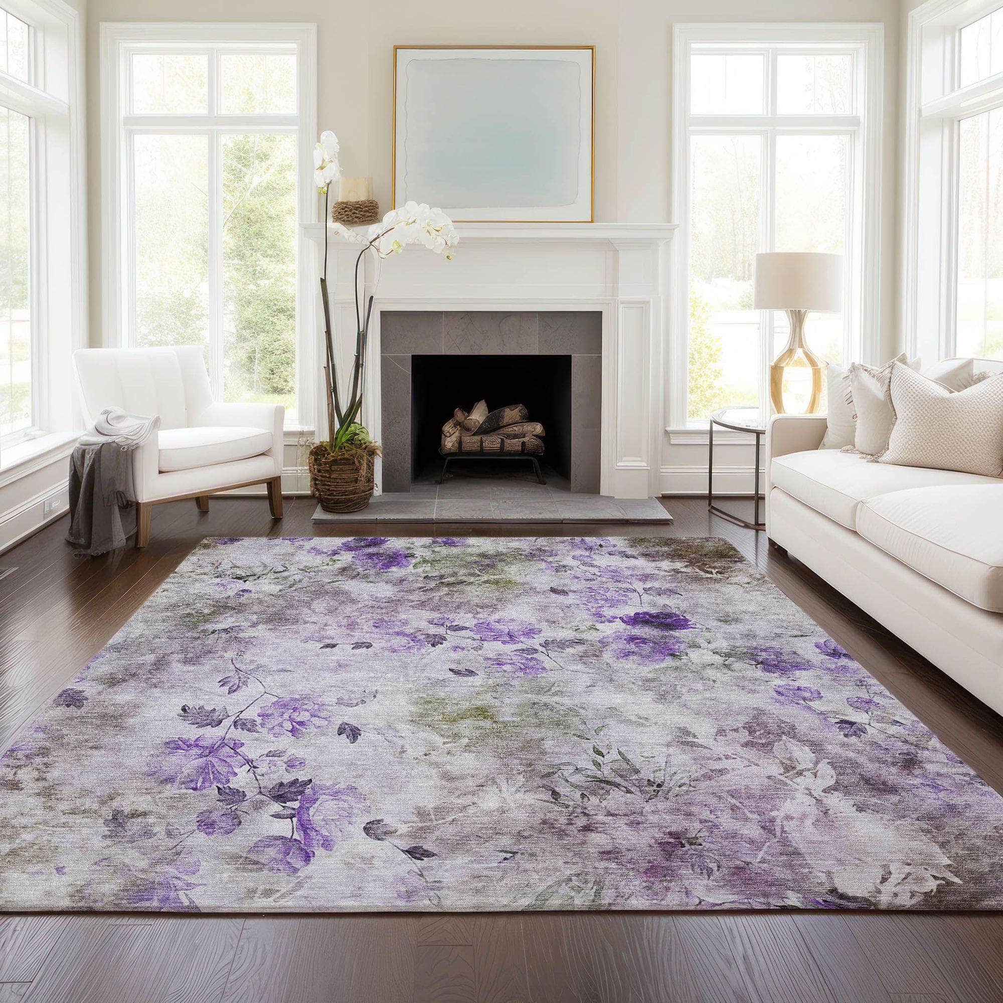 Machine Made ACN724 Purple  Rugs #color_purple 