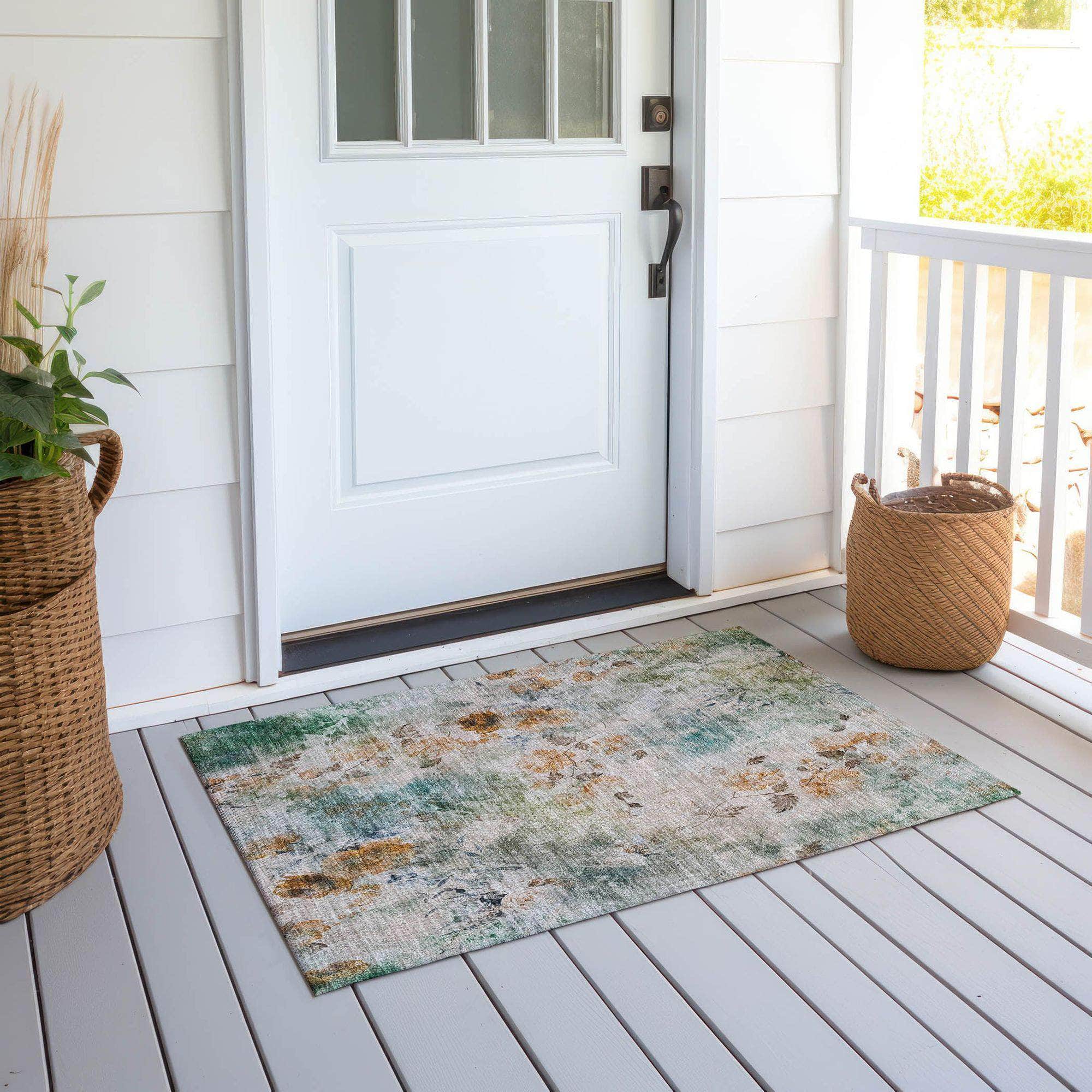 Machine Made ACN724 Teal  Rugs #color_teal 