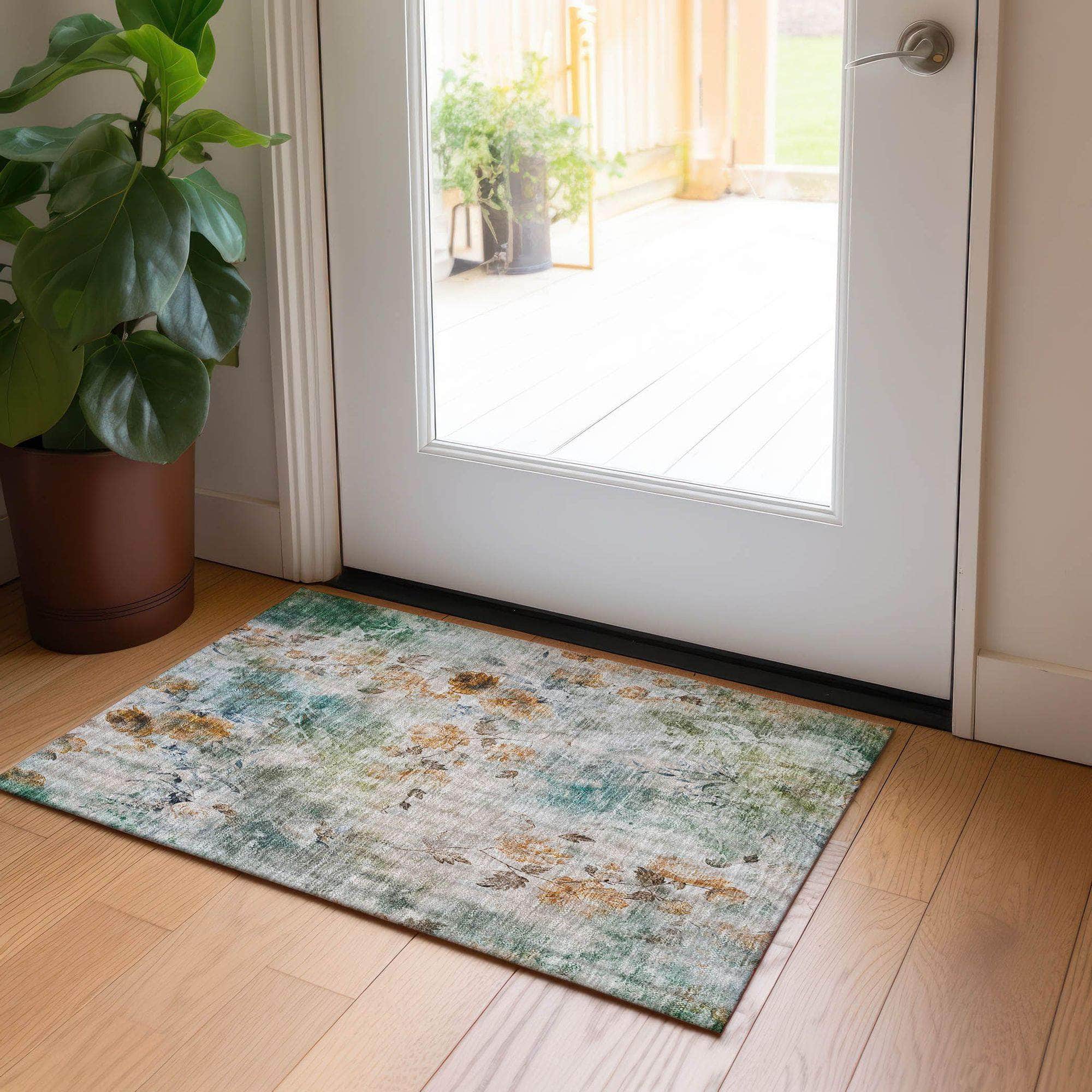 Machine Made ACN724 Teal  Rugs #color_teal 