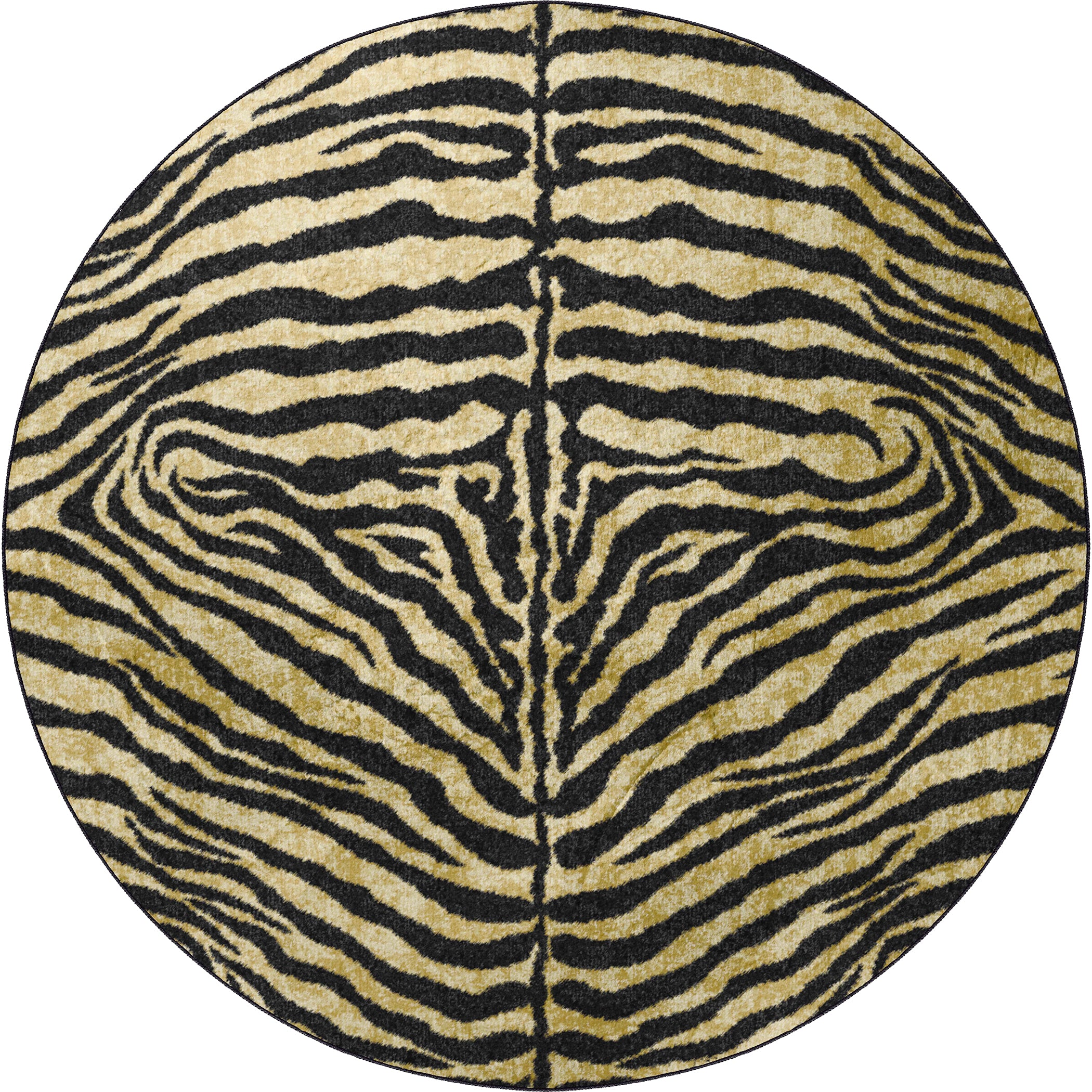Luxury Machine Washable Casual AK1 Gold Rug 8' x 8' #shape_Round