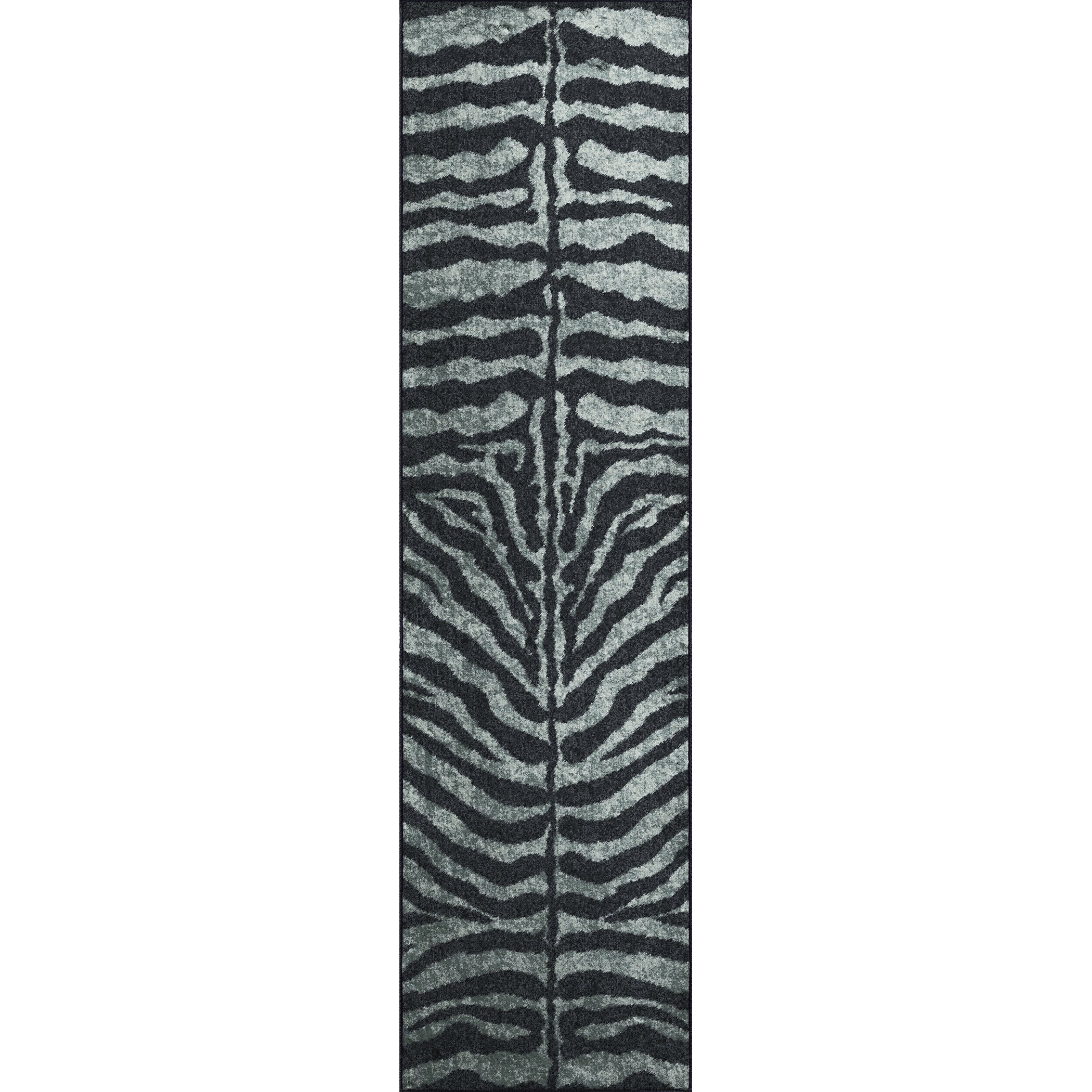 Luxury Machine Washable Casual AK1 Midnight Black Rug 2'3" x 7'6" #shape_Runner