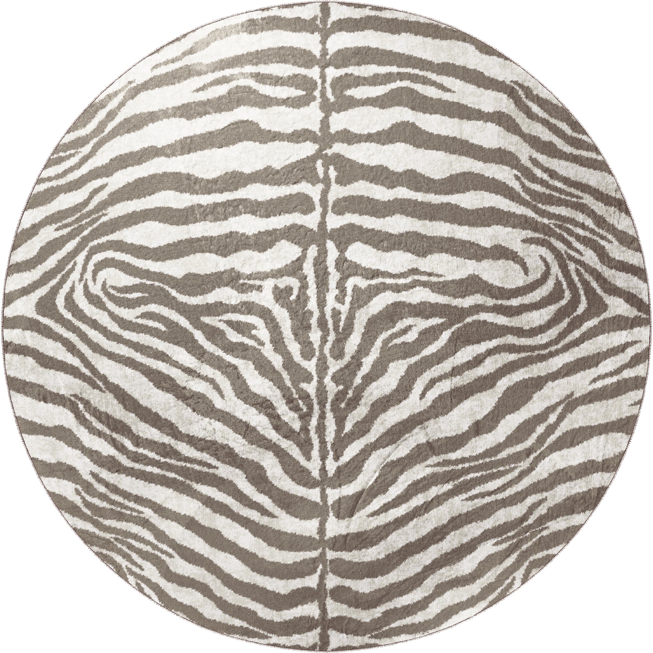 Luxury Machine Washable Casual AK1 Mocha Brown Rug 8' x 8' #shape_Round