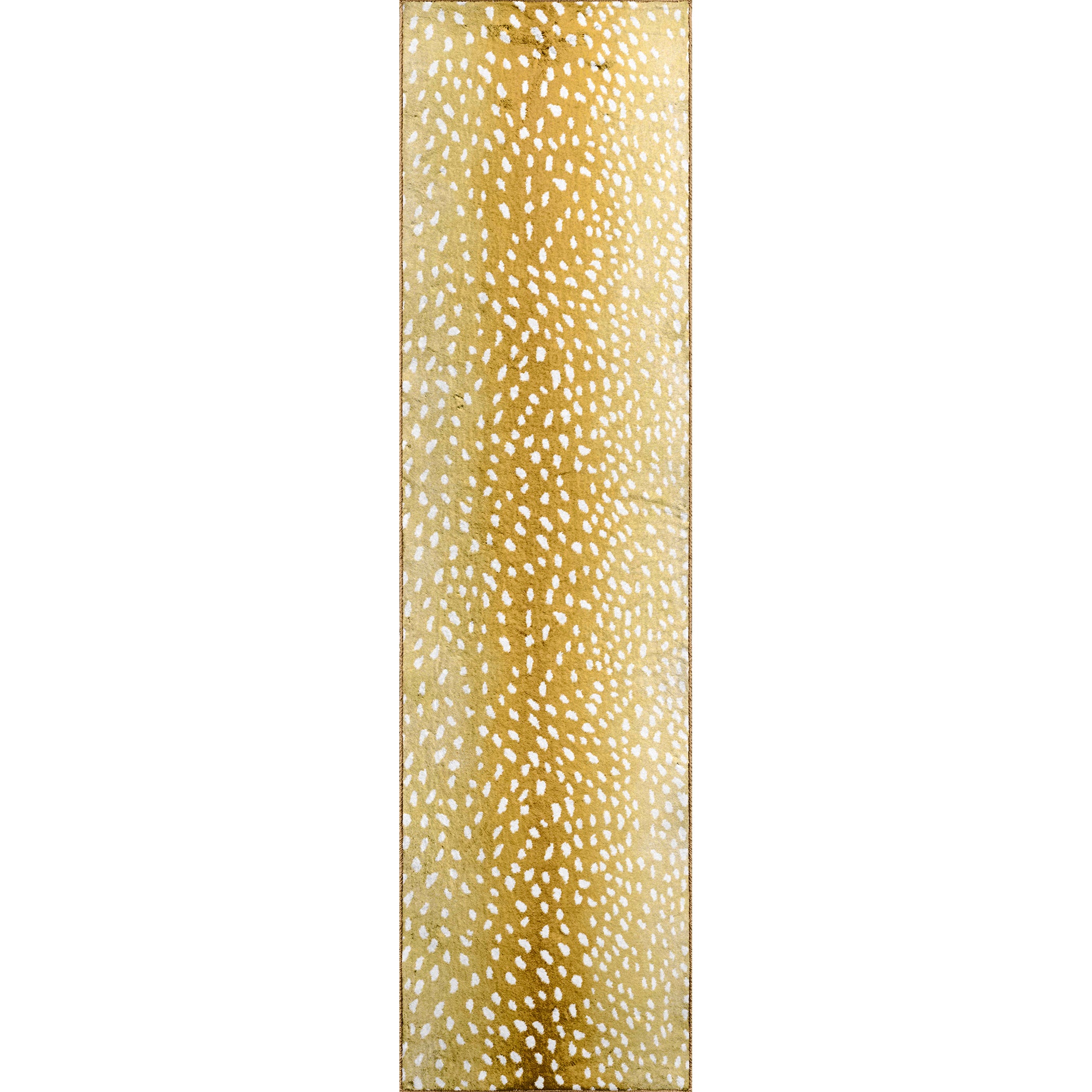 Luxury Machine Washable Casual AK3 Gold Rug 2'3" x 7'6" #shape_Runner