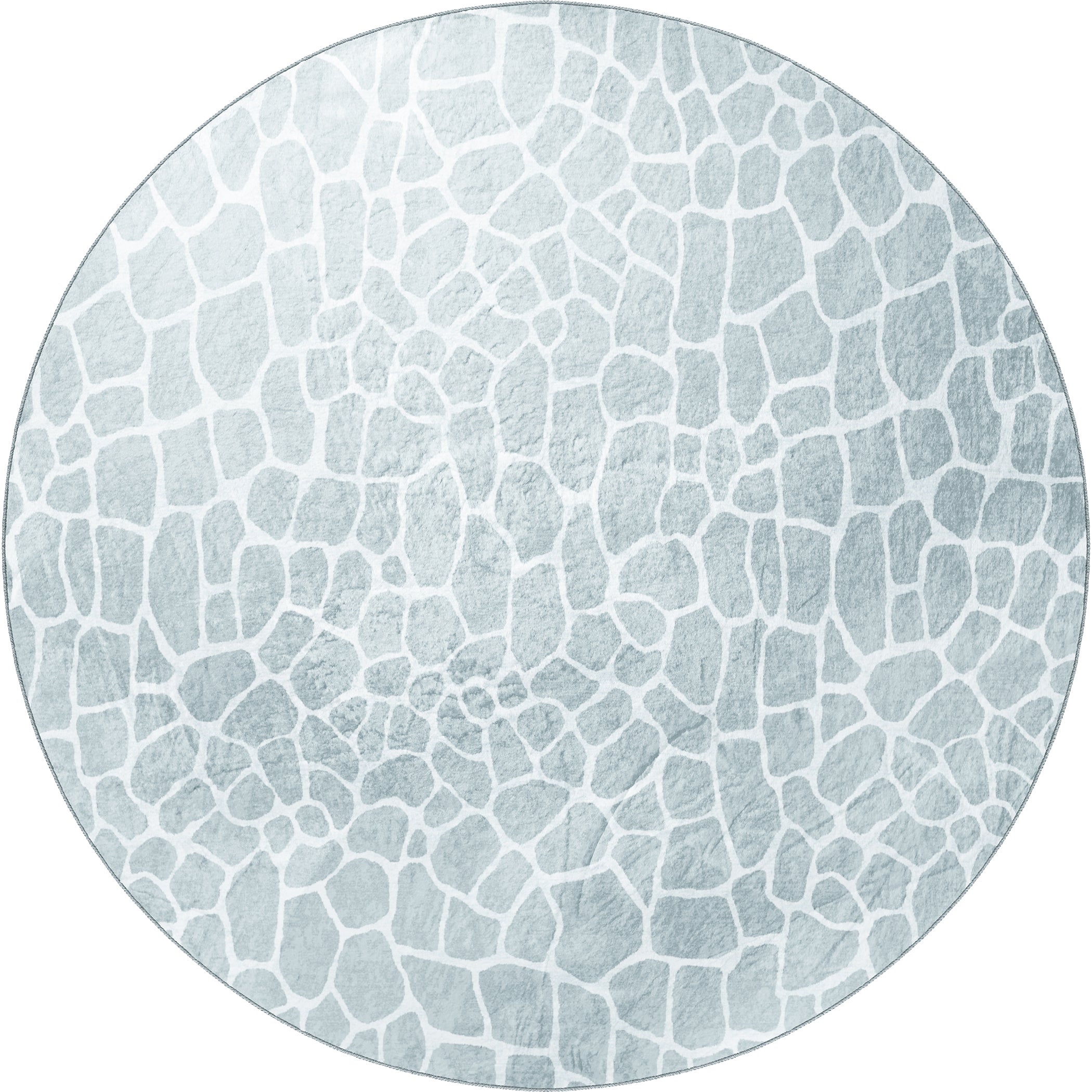 Luxury Machine Washable Casual AK4 Flannel Gray Rug 8' x 8' #shape_Round