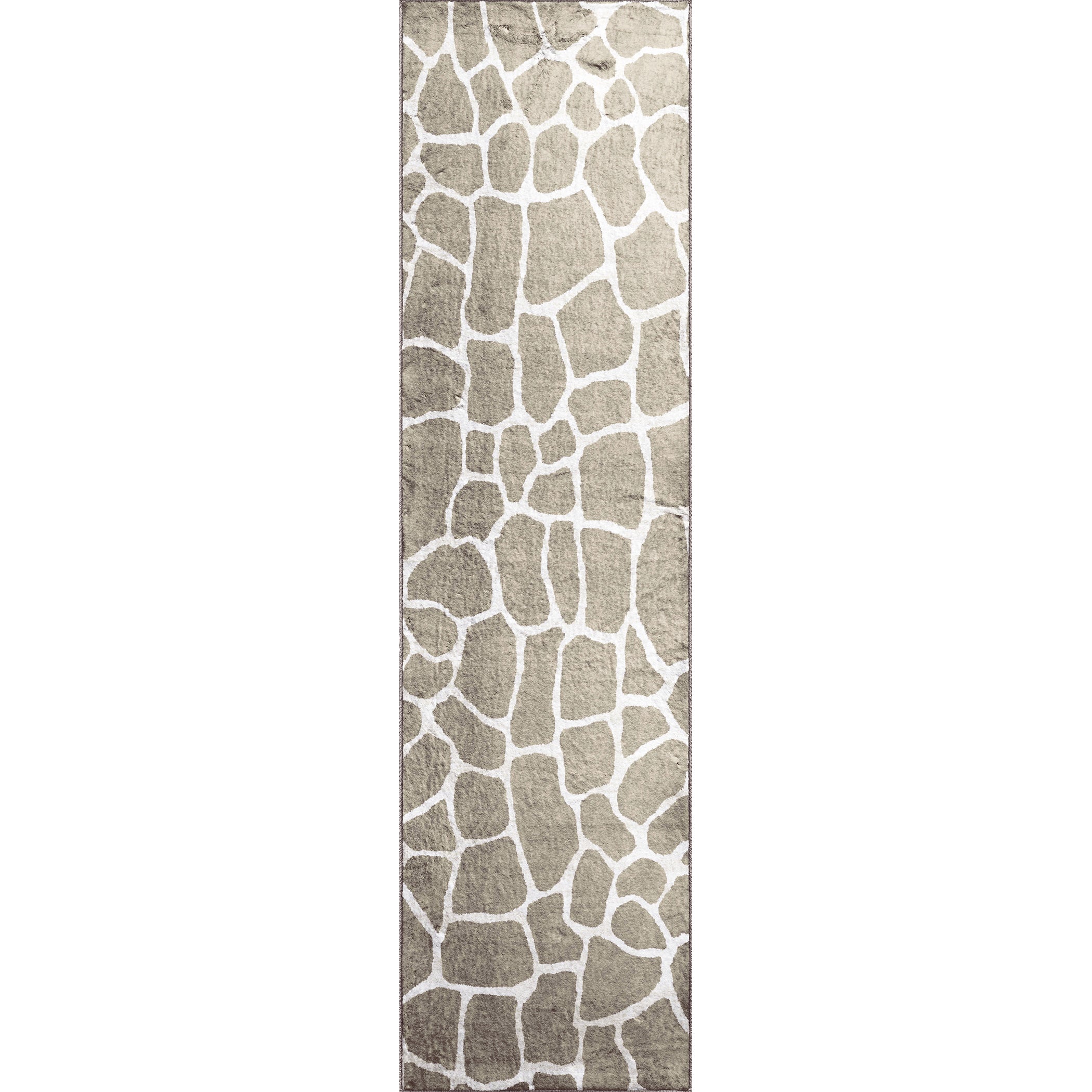 Luxury Machine Washable Casual AK4 Stone Brown Rug 2'3" x 7'6" #shape_Runner