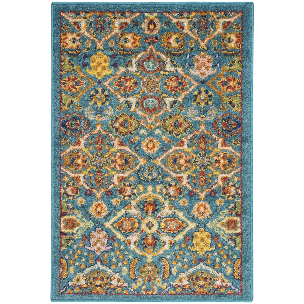Allur ALR03 Turquoise Ivory Rugs #color_turquoise ivory