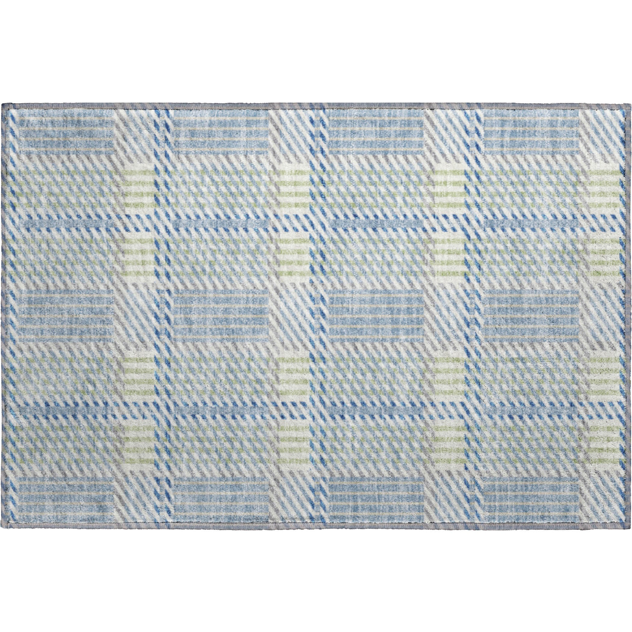 Lisbon Machine Washable Transitional Denim Blue Rug 1'8" x 2'6" #shape_Rectangle
