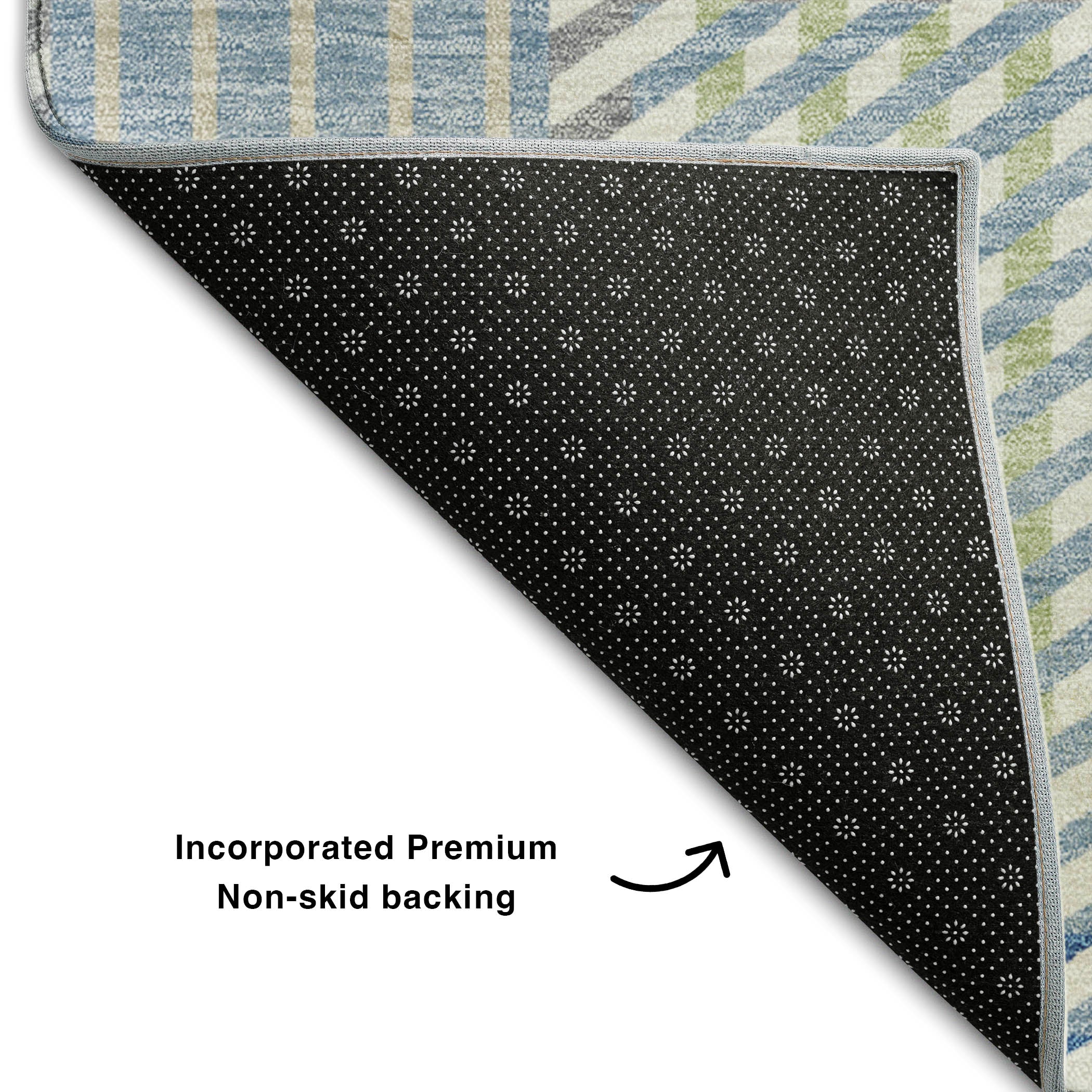 Lisbon Machine Washable Transitional Denim Blue Rug 1'8" x 2'6" #shape_Rectangle