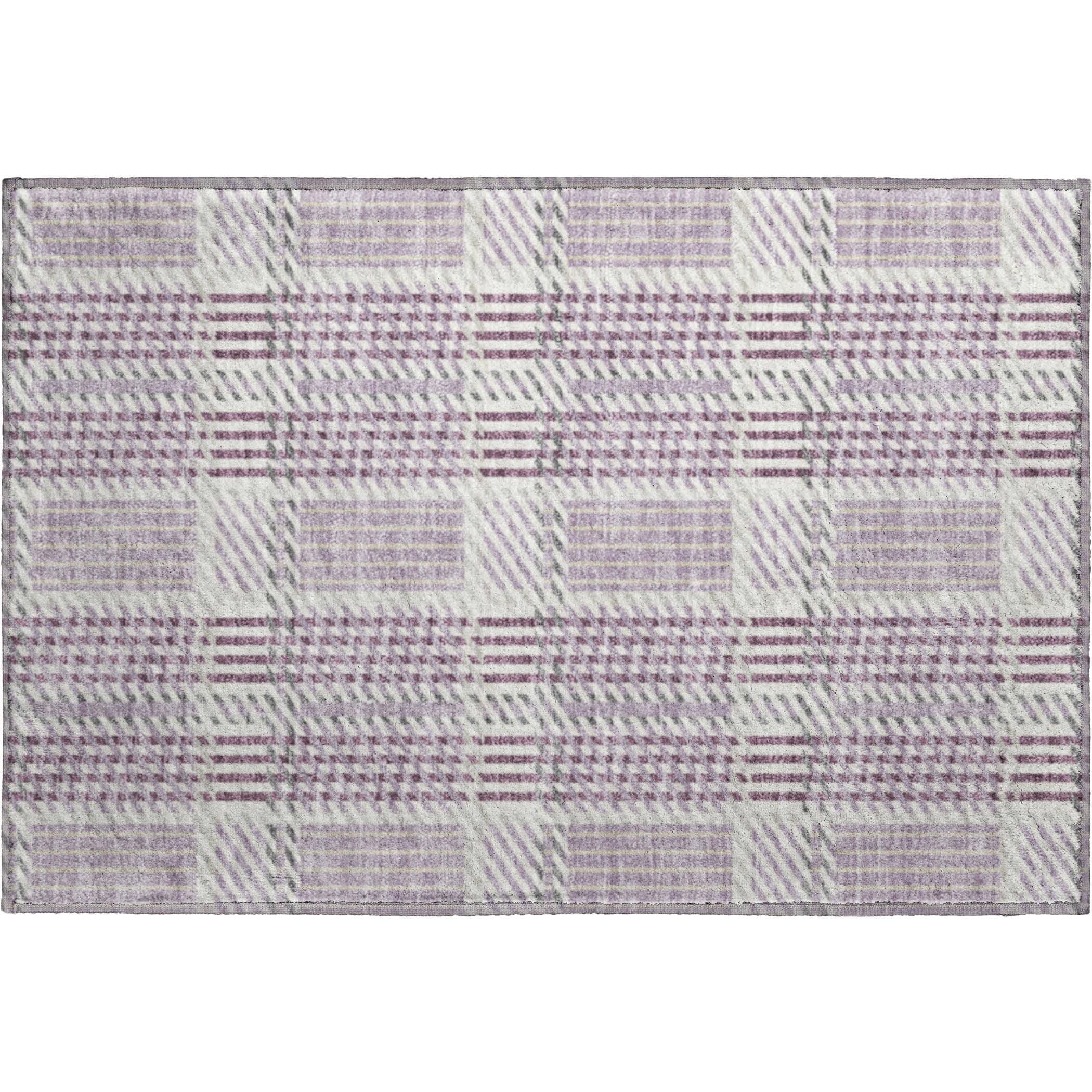 Lisbon Machine Washable Transitional Lavender Purple Rug 1'8" x 2'6" #shape_Rectangle