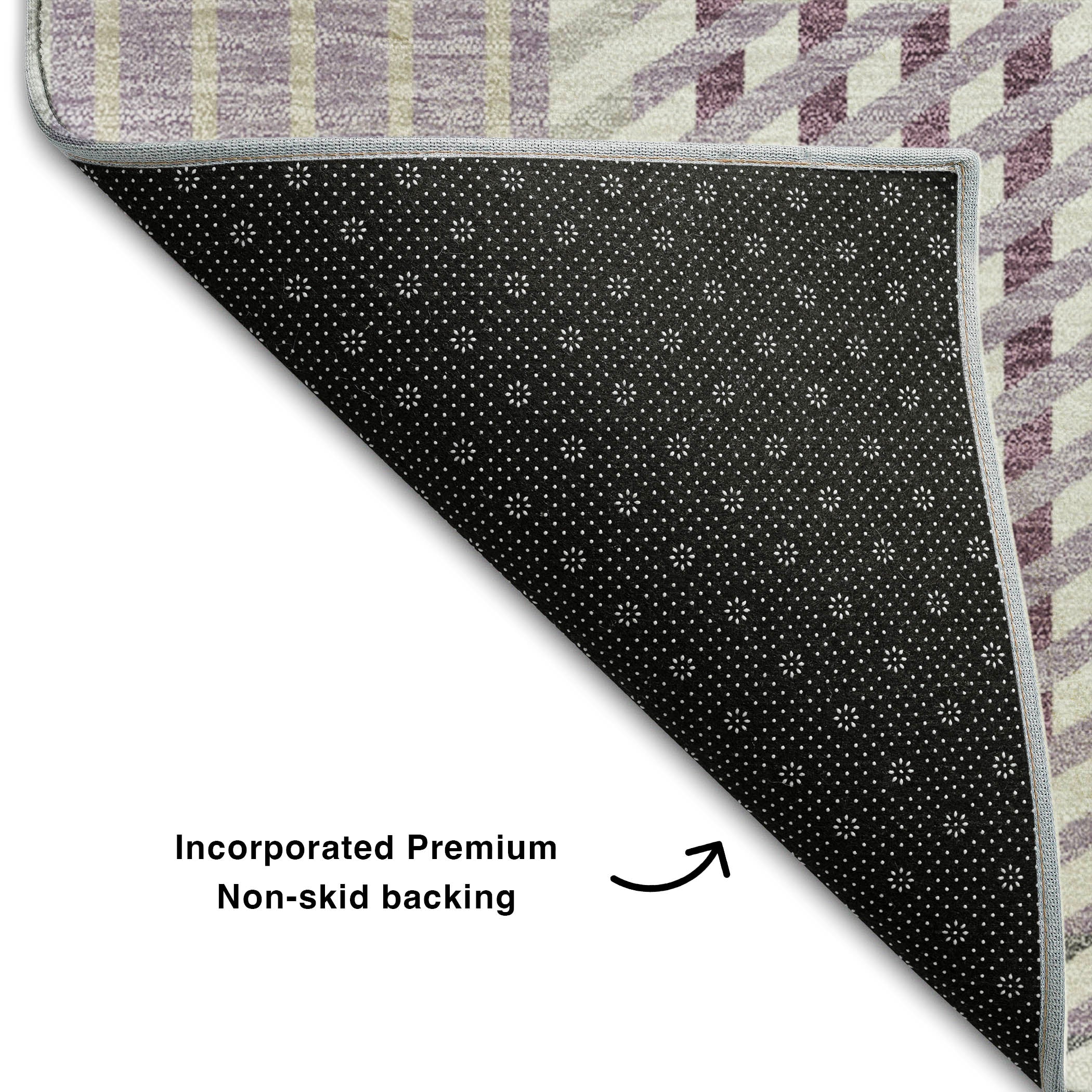 Lisbon Machine Washable Transitional Lavender Purple Rug 1'8" x 2'6" #shape_Rectangle