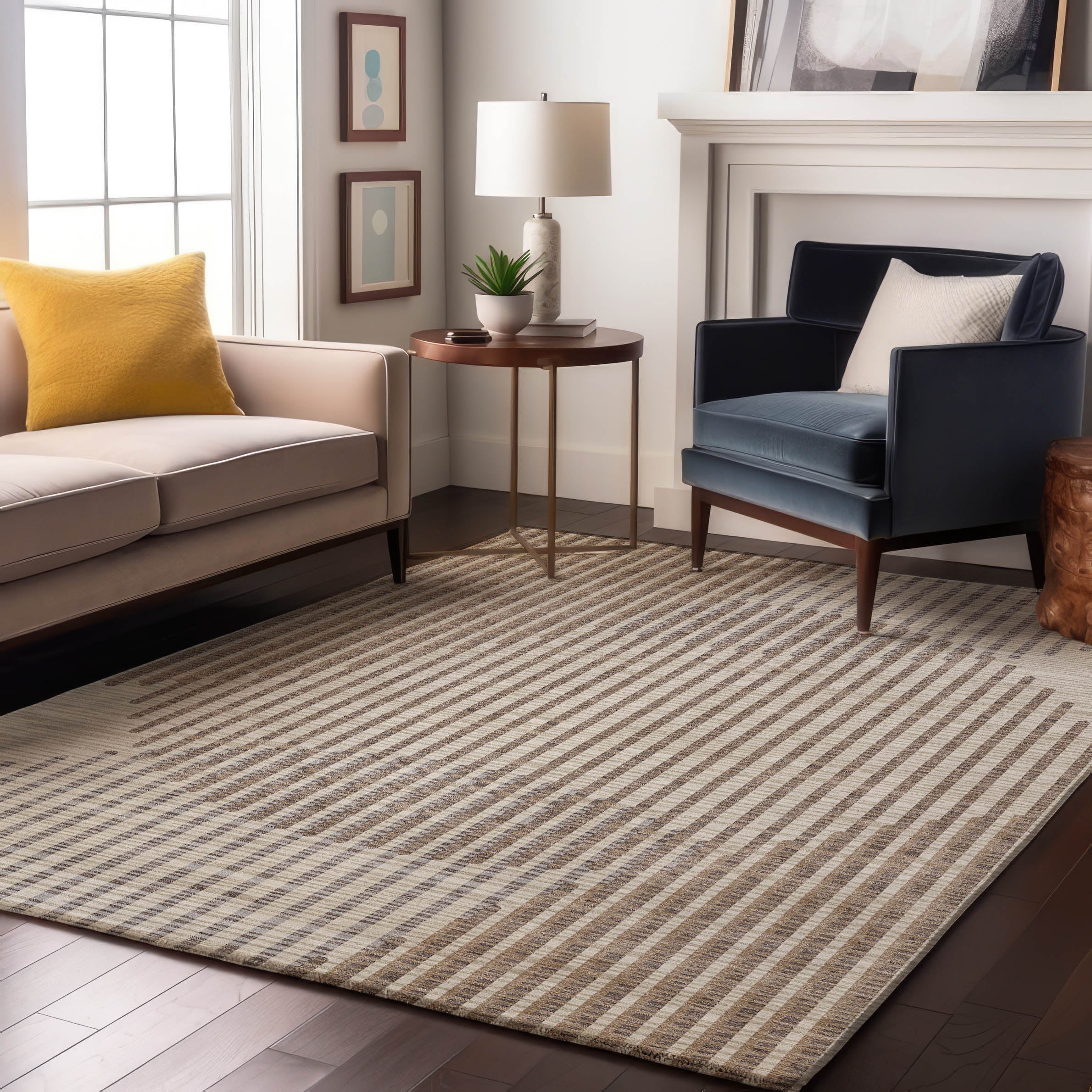 Reykjavik Machine Washable Transitional Beige Brown Rug 2'6" x 3'10" #shape_Rectangle
