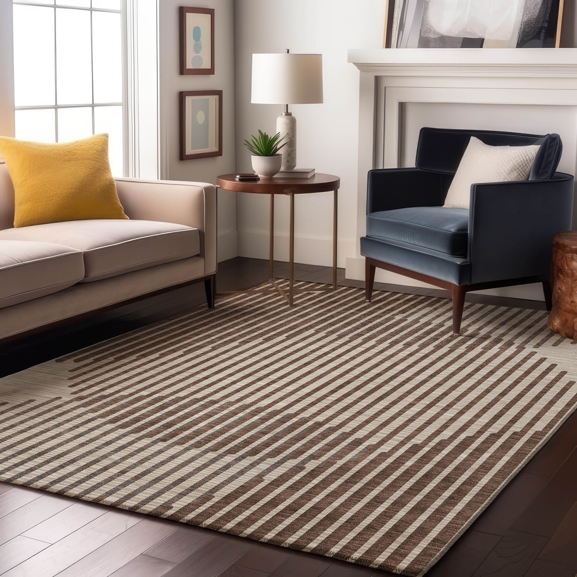 Reykjavik Machine Washable Transitional Brown Rug 2'6" x 3'10" #shape_Rectangle
