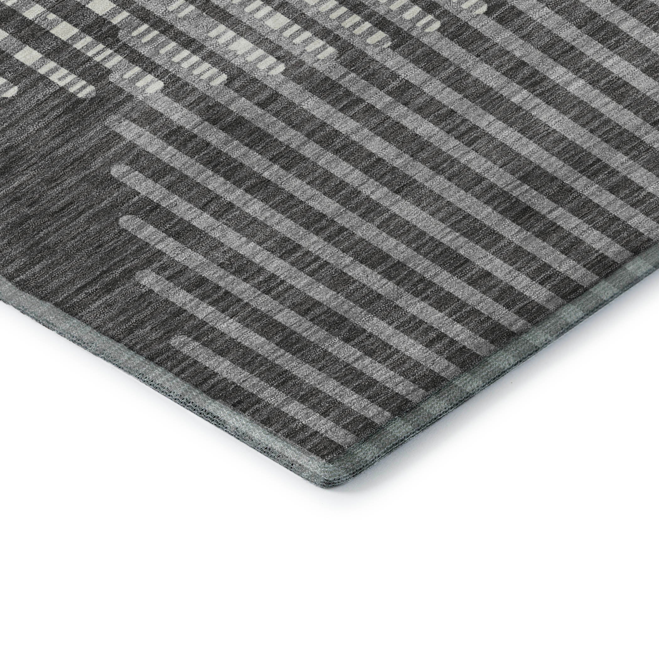 Reykjavik Machine Washable Transitional Charcoal Gray Rug 1'8" x 2'6" #shape_Rectangle