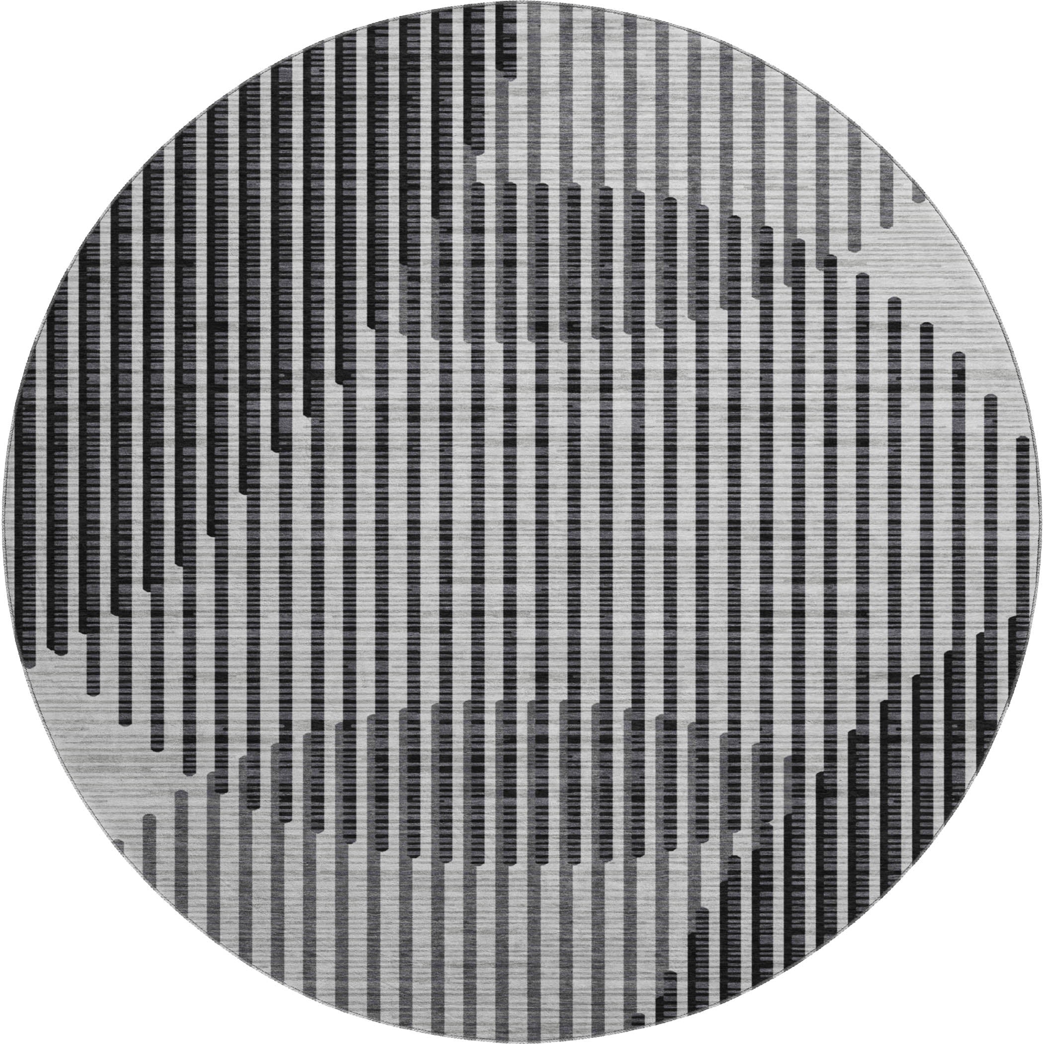 Reykjavik Machine Washable Transitional Gray Rug 8' x 8' #shape_Round