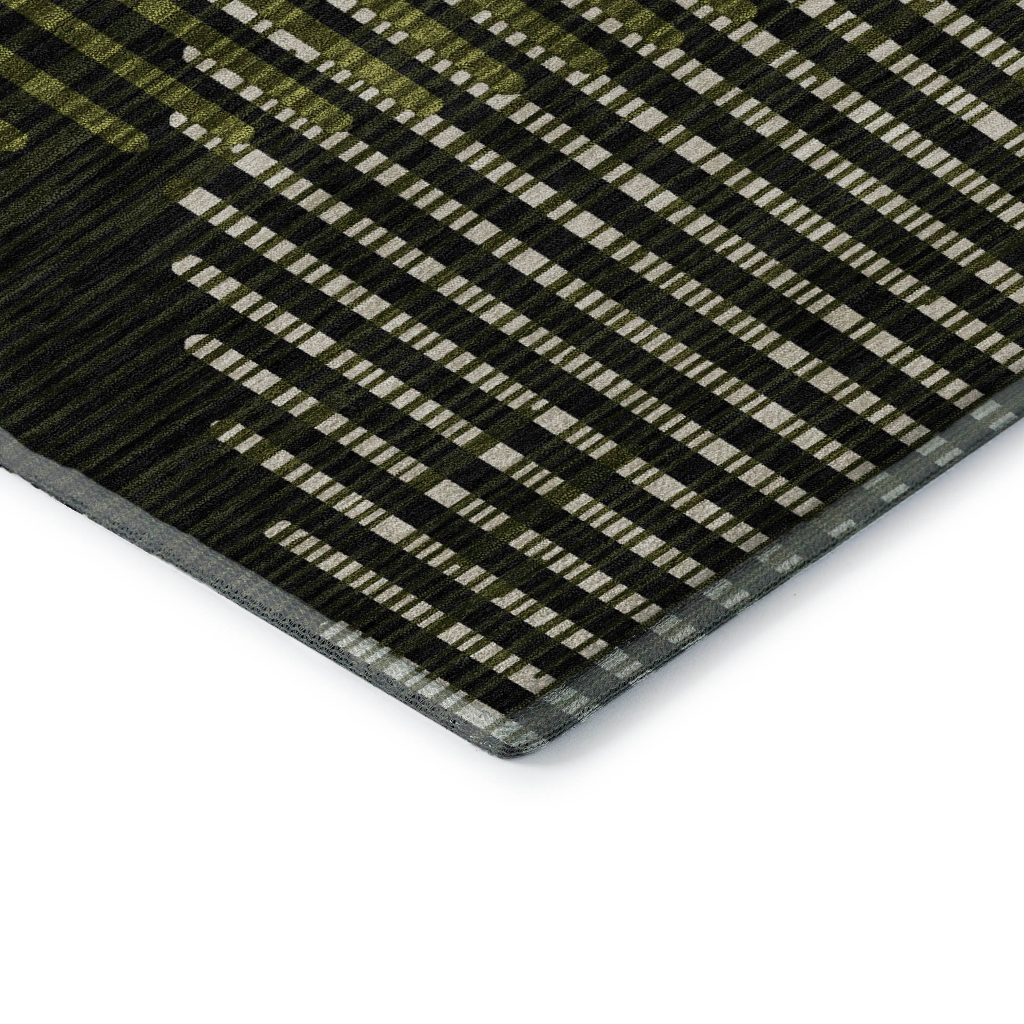 Reykjavik Machine Washable Transitional Olive Green Rug 1'8" x 2'6" #shape_Rectangle
