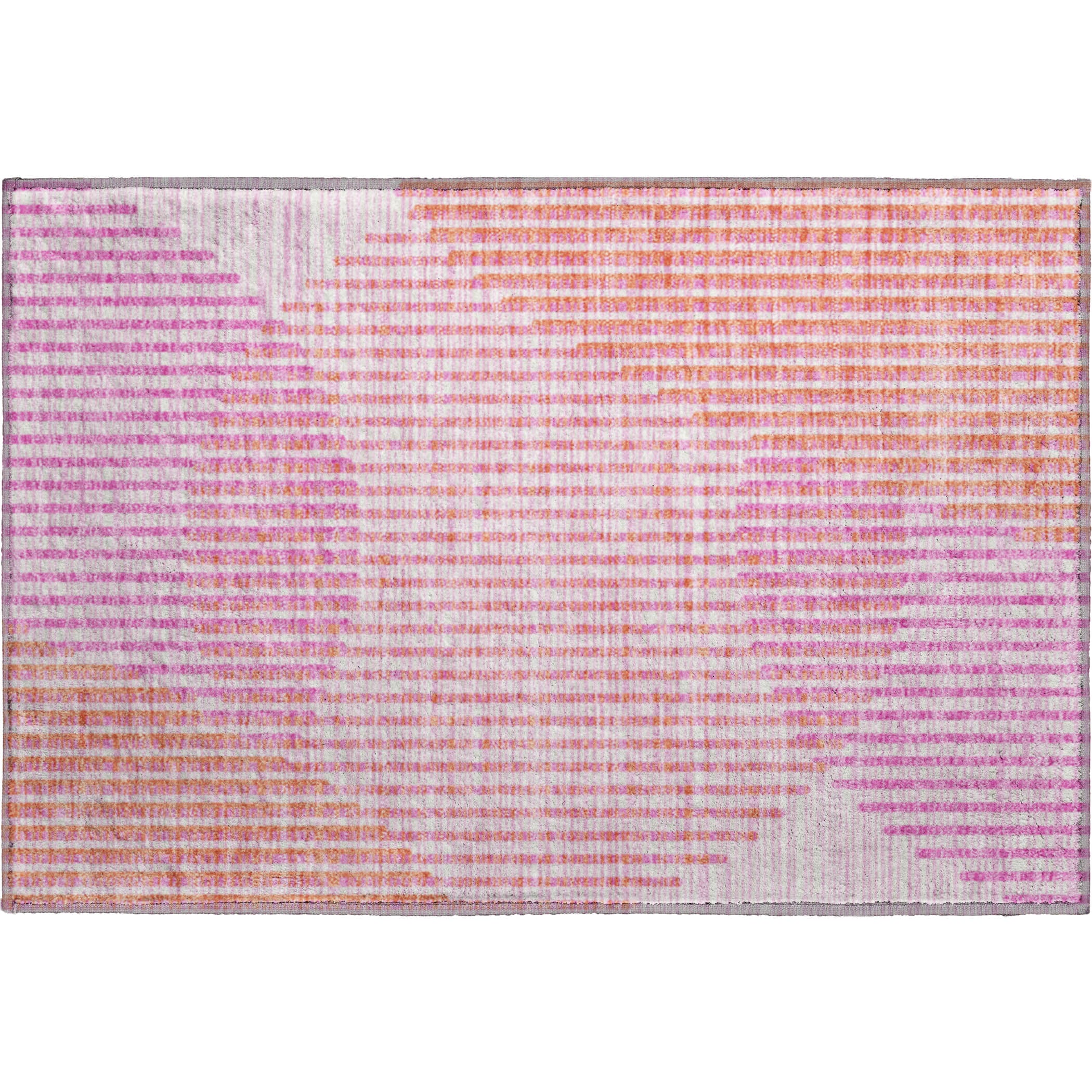 Reykjavik Machine Washable Transitional Pink Rug 1'8" x 2'6" #shape_Rectangle