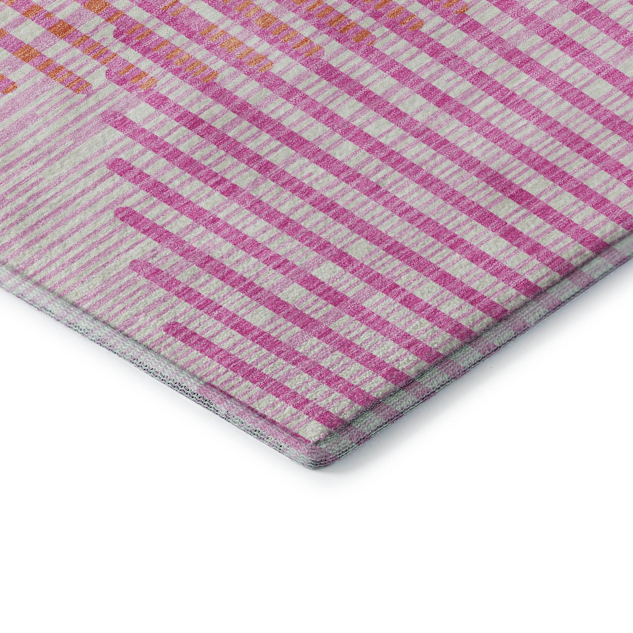 Reykjavik Machine Washable Transitional Pink Rug 1'8" x 2'6" #shape_Rectangle