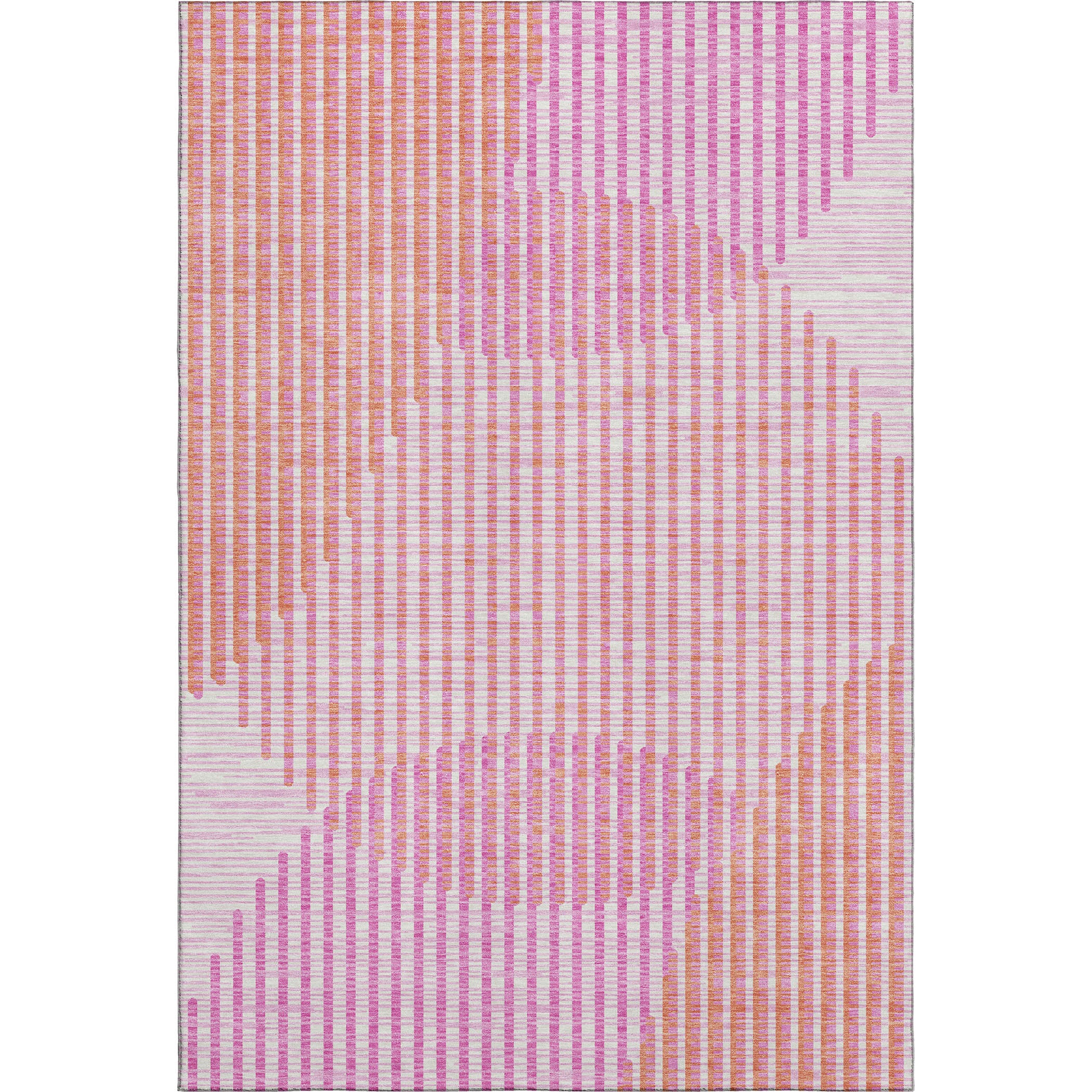 Reykjavik Machine Washable Transitional Pink Rug 2'6" x 3'10" #shape_Rectangle