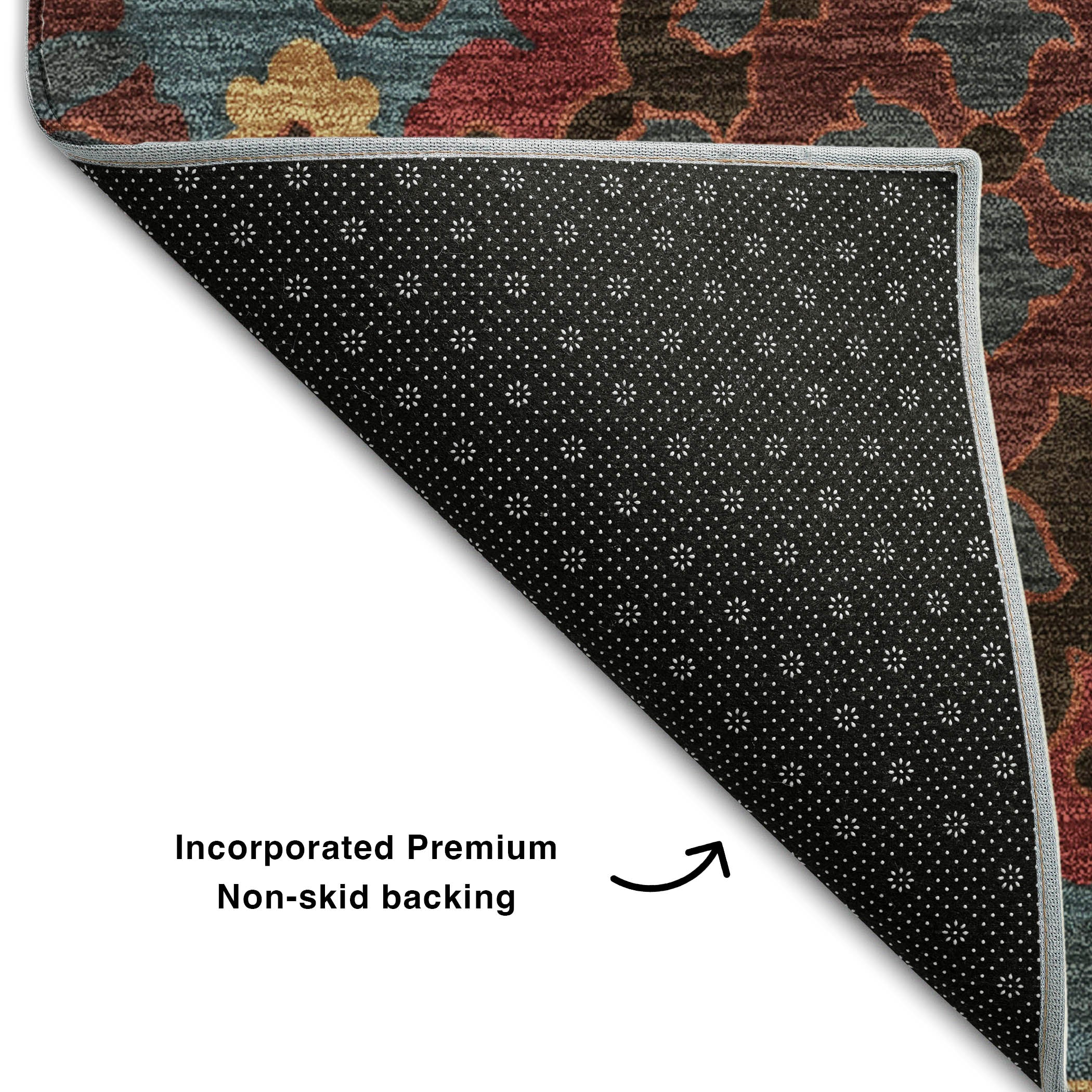 Lucerne Machine Washable Traditional Denim Blue Rug 1'8" x 2'6" #shape_Rectangle