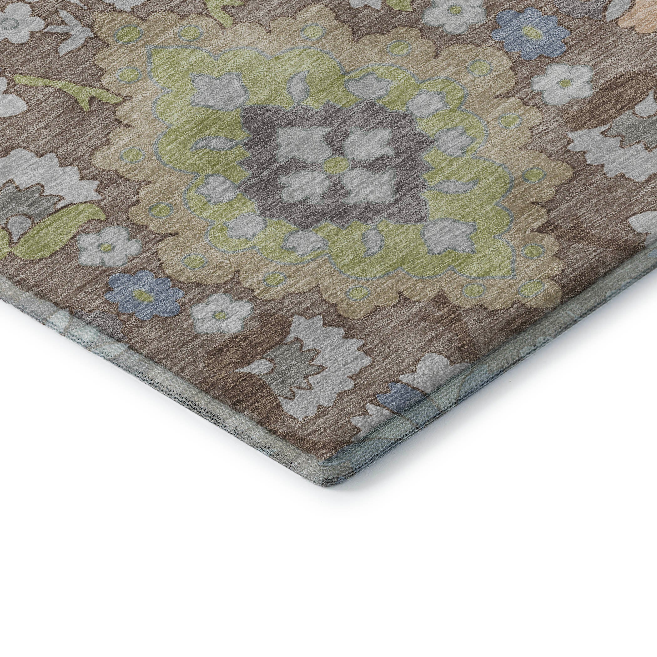 Lucerne Machine Washable Traditional Taupe Brown Rug 1'8" x 2'6" #shape_Rectangle