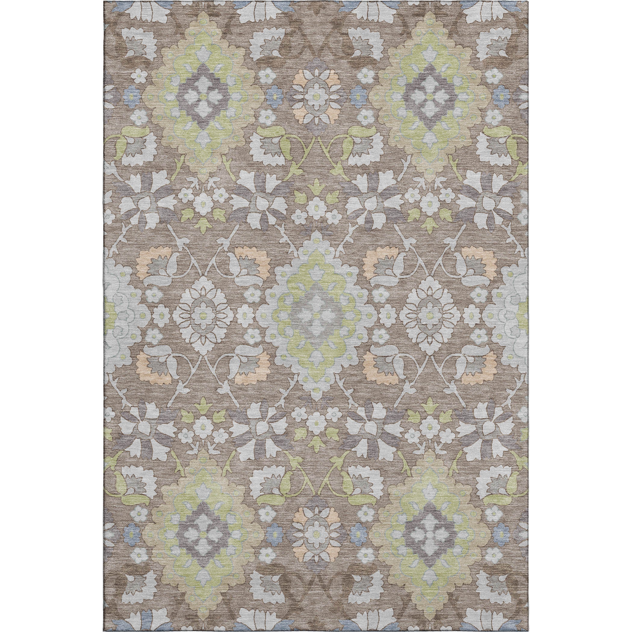 Lucerne Machine Washable Traditional Taupe Brown Rug 2'6" x 3'10" #shape_Rectangle