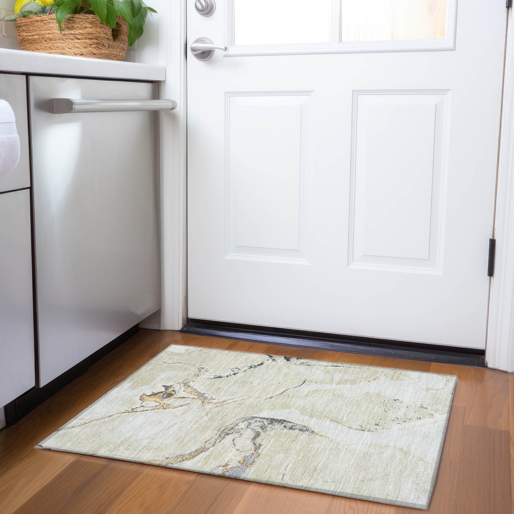 Seville Machine Washable Transitional Ivory Rug 1'8" x 2'6" #shape_Rectangle