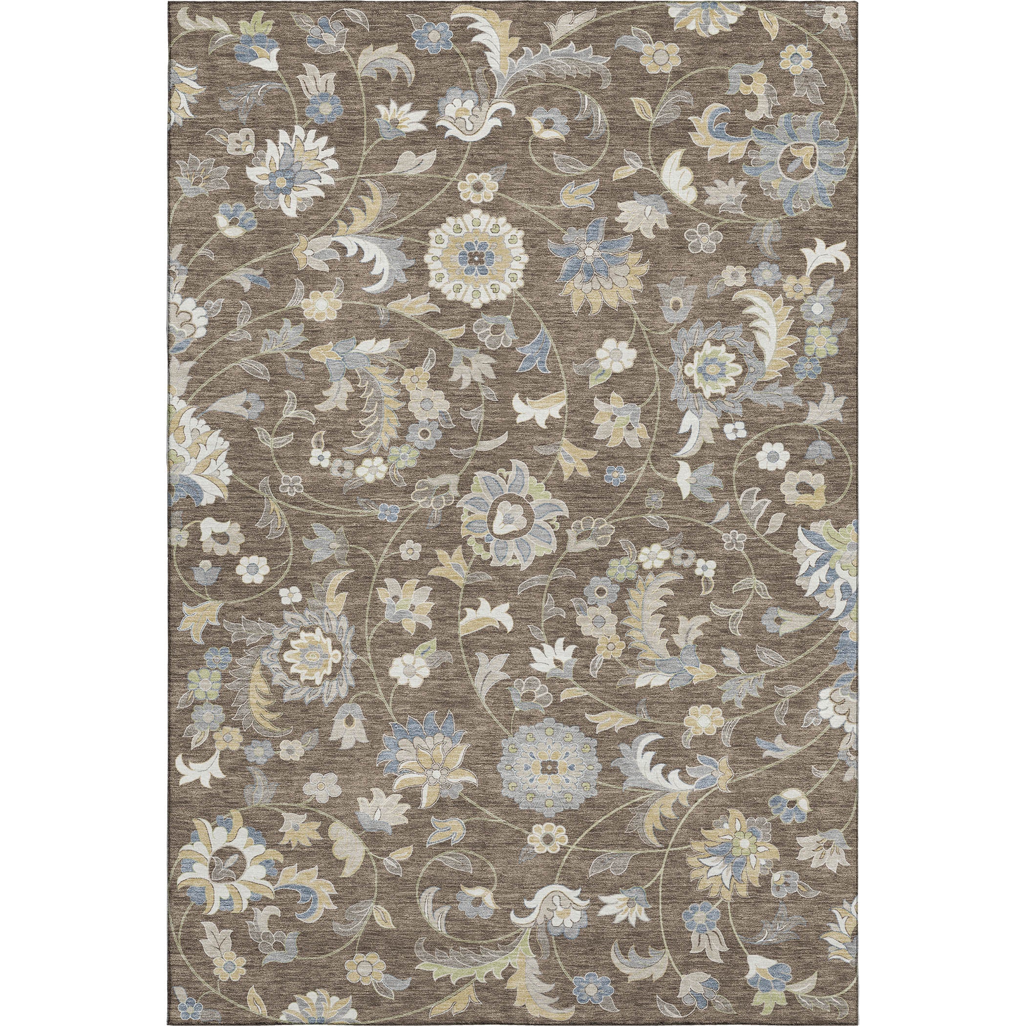 Baku Machine Washable Transitional Chocolate Brown Rug 2'6" x 3'10" #shape_Rectangle