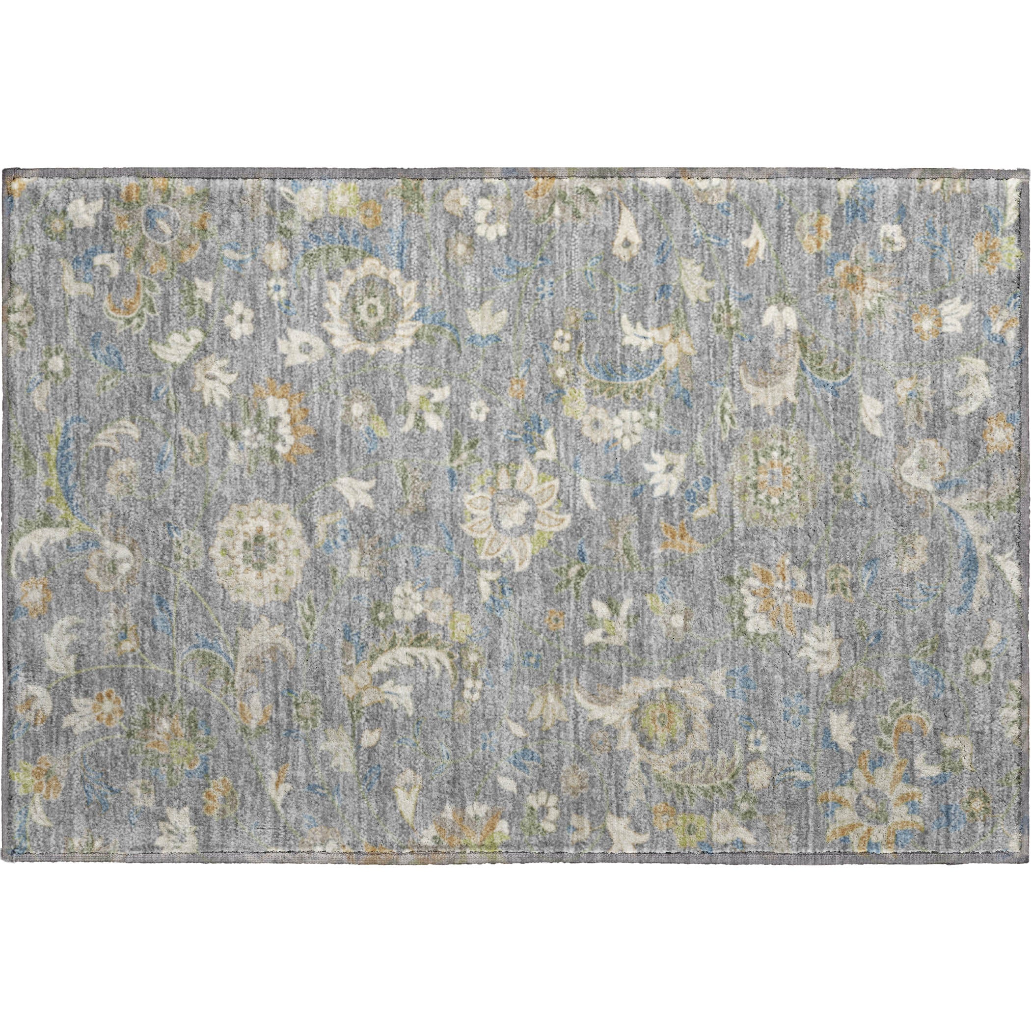 Baku Machine Washable Transitional Gray Rug 1'8" x 2'6" #shape_Rectangle
