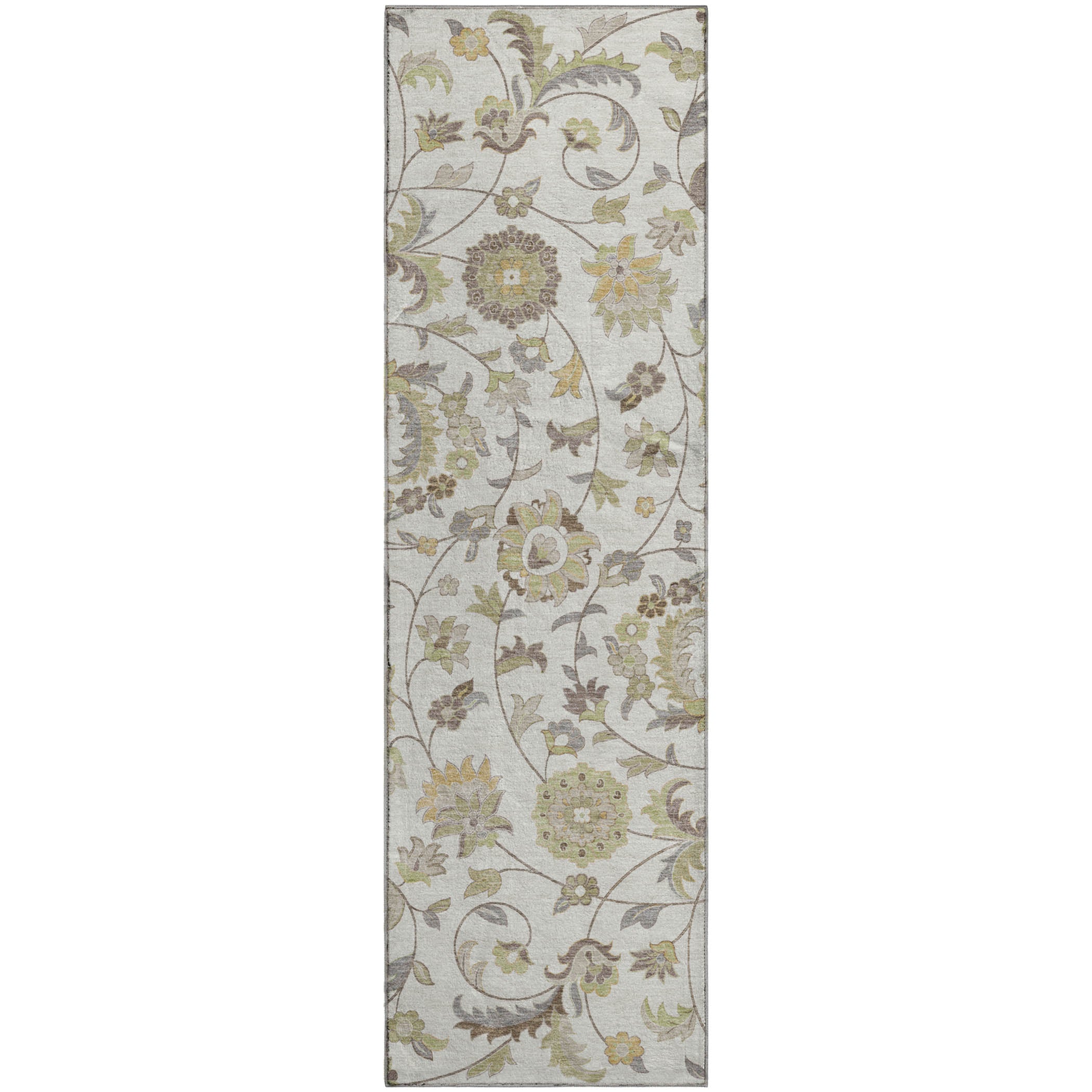 Baku Machine Washable Transitional Ivory Rug 2'3" x 7'6" #shape_Runner