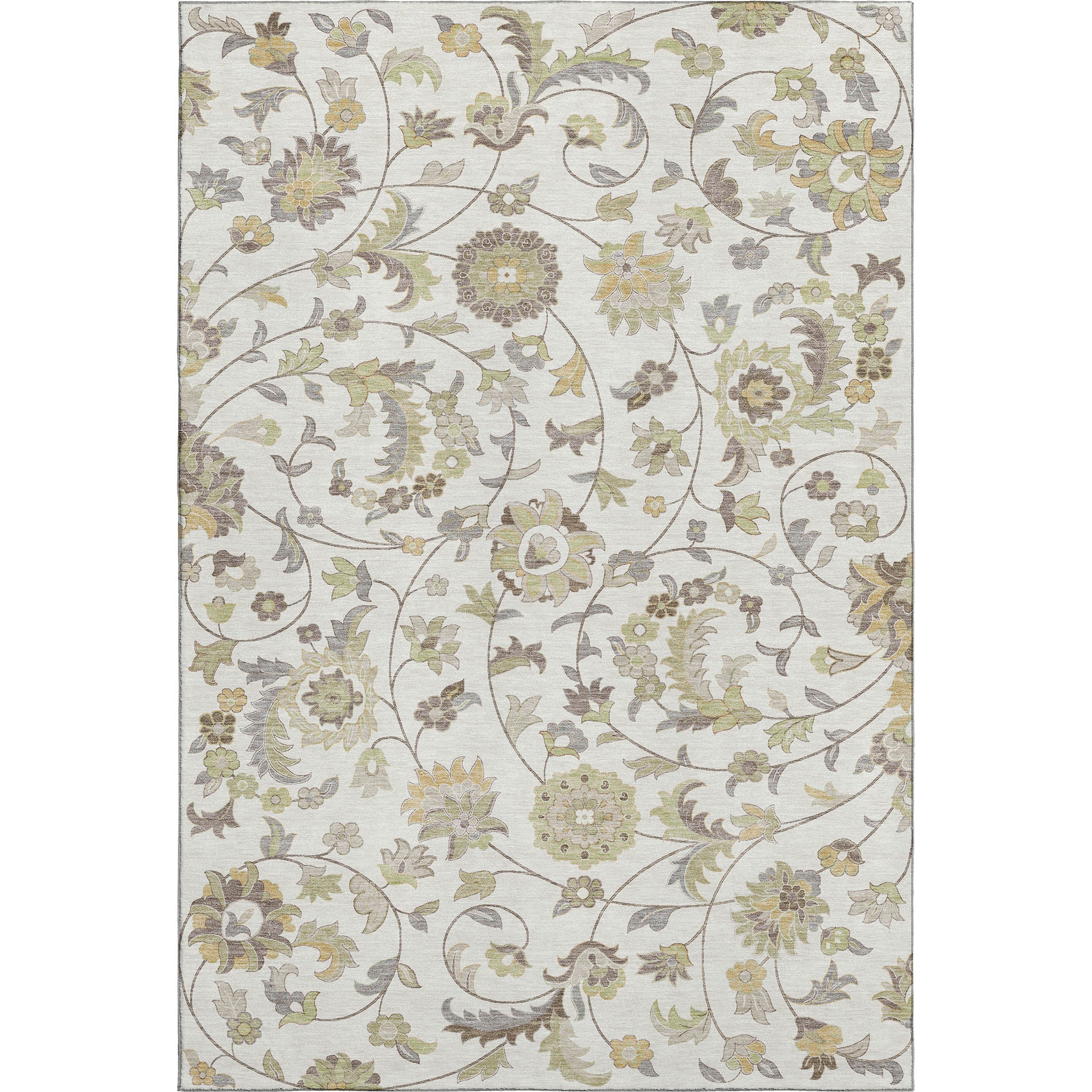 Baku Machine Washable Transitional Ivory Rug 2'6" x 3'10" #shape_Rectangle
