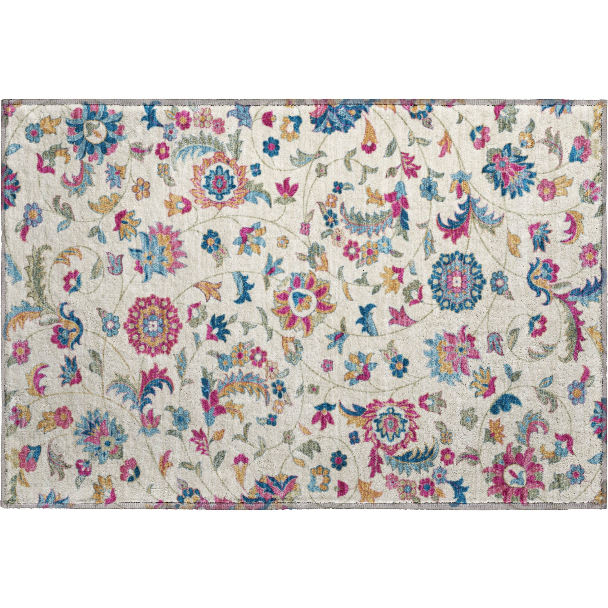 Baku Machine Washable Transitional Linen Ivory Rug 1'8" x 2'6" #shape_Rectangle