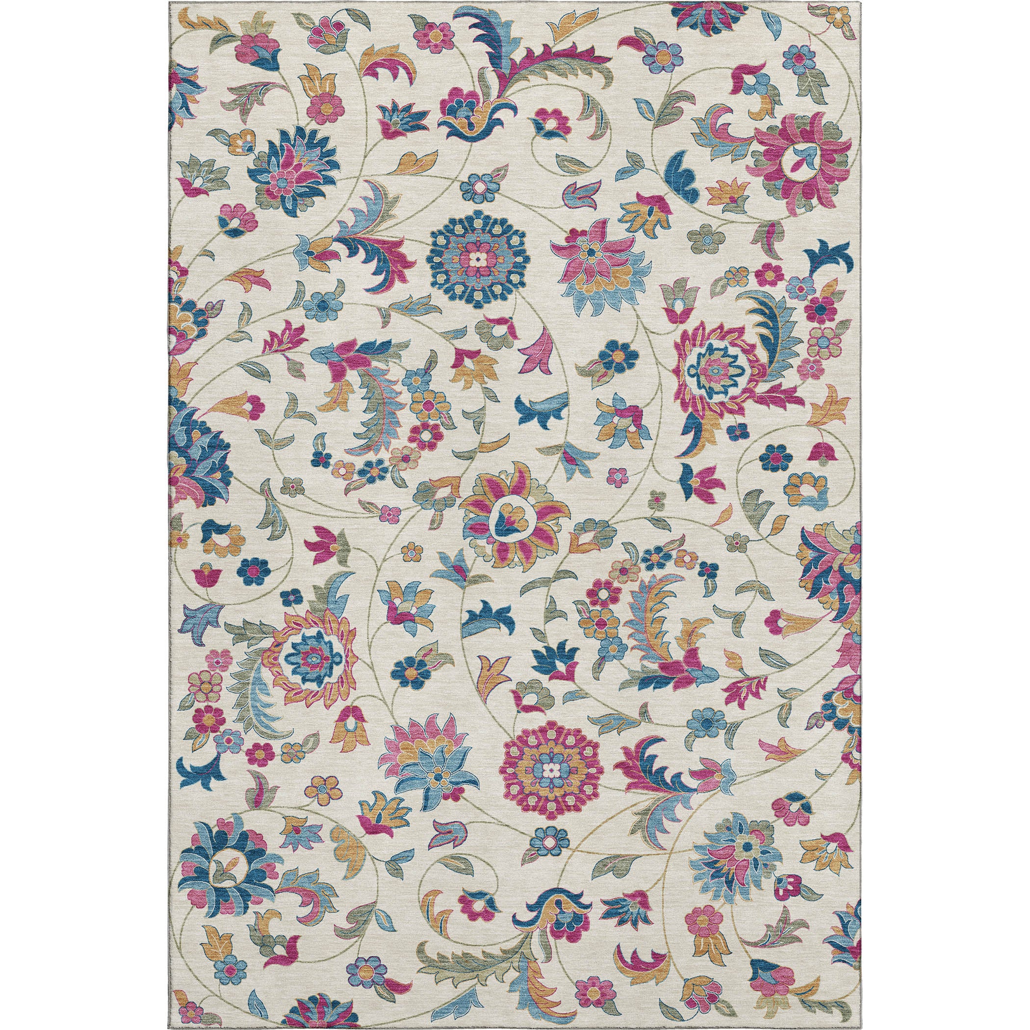 Baku Machine Washable Transitional Linen Ivory Rug 2'6" x 3'10" #shape_Rectangle