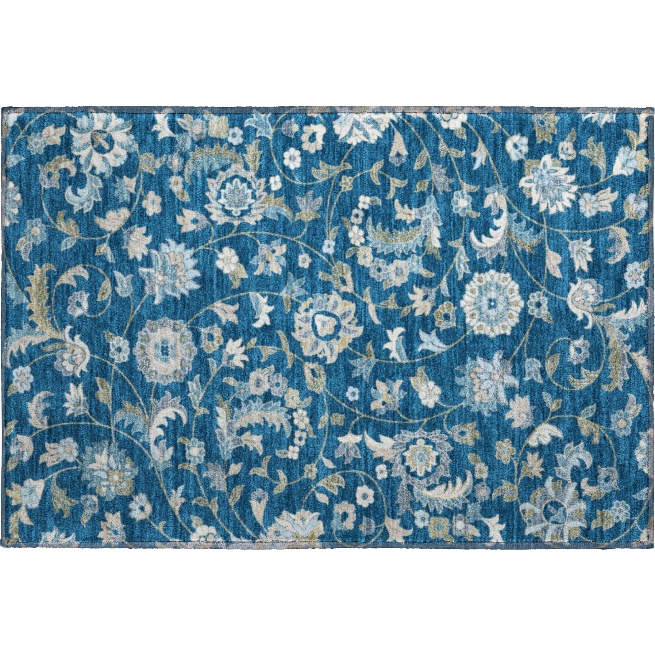 Baku Machine Washable Transitional Navy Blue Rug 1'8" x 2'6" #shape_Rectangle