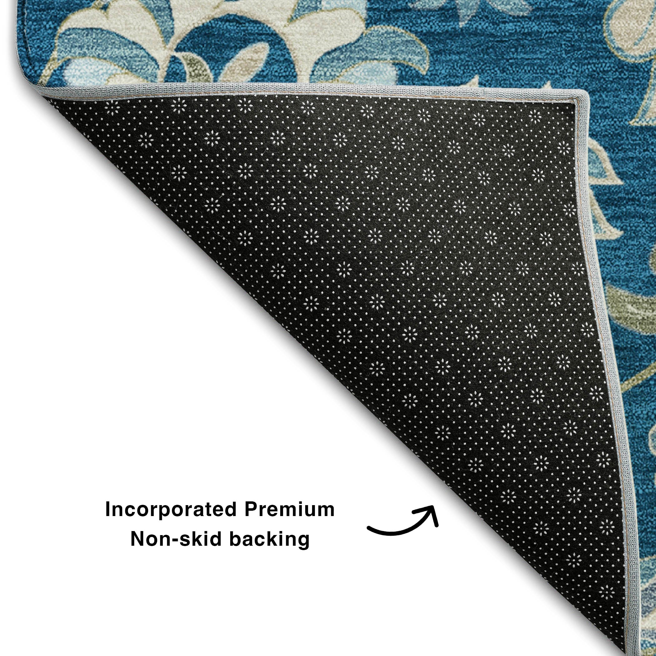 Baku Machine Washable Transitional Navy Blue Rug 1'8" x 2'6" #shape_Rectangle