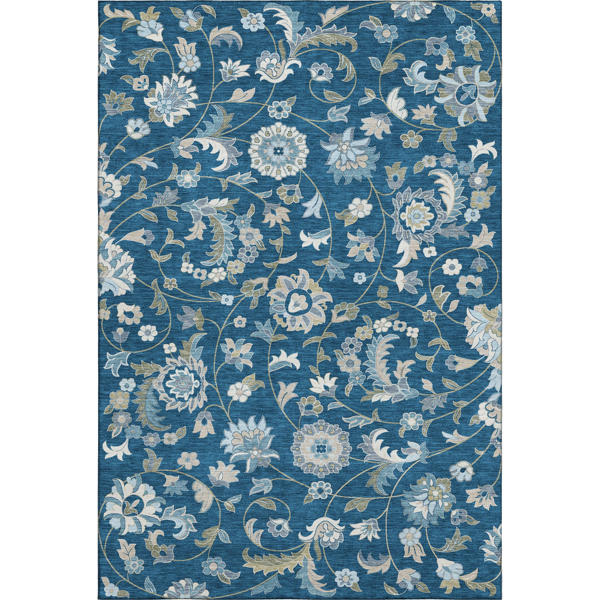 Baku Machine Washable Transitional Navy Blue Rug 2'6" x 3'10" #shape_Rectangle