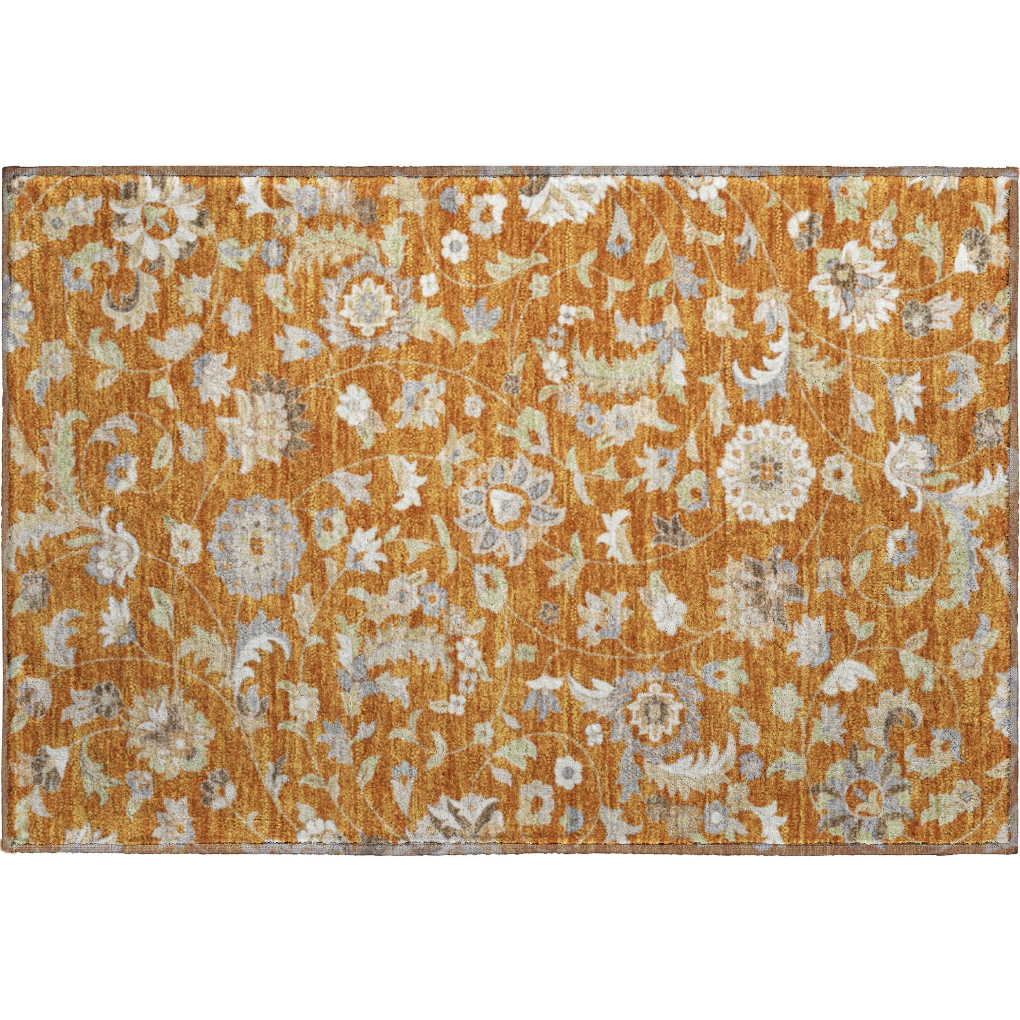 Baku Machine Washable Transitional Paprika Orange Rug 1'8" x 2'6" #shape_Rectangle