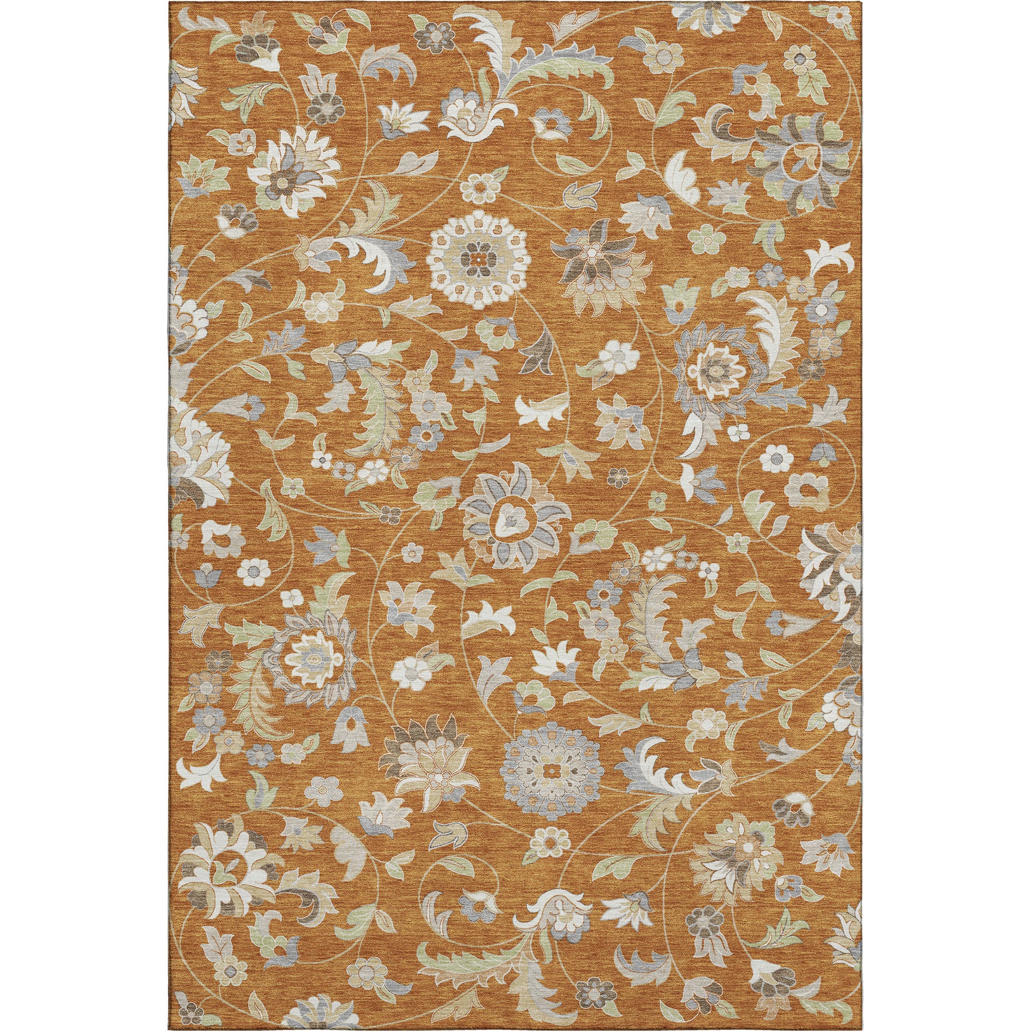 Baku Machine Washable Transitional Paprika Orange Rug 2'6" x 3'10" #shape_Rectangle